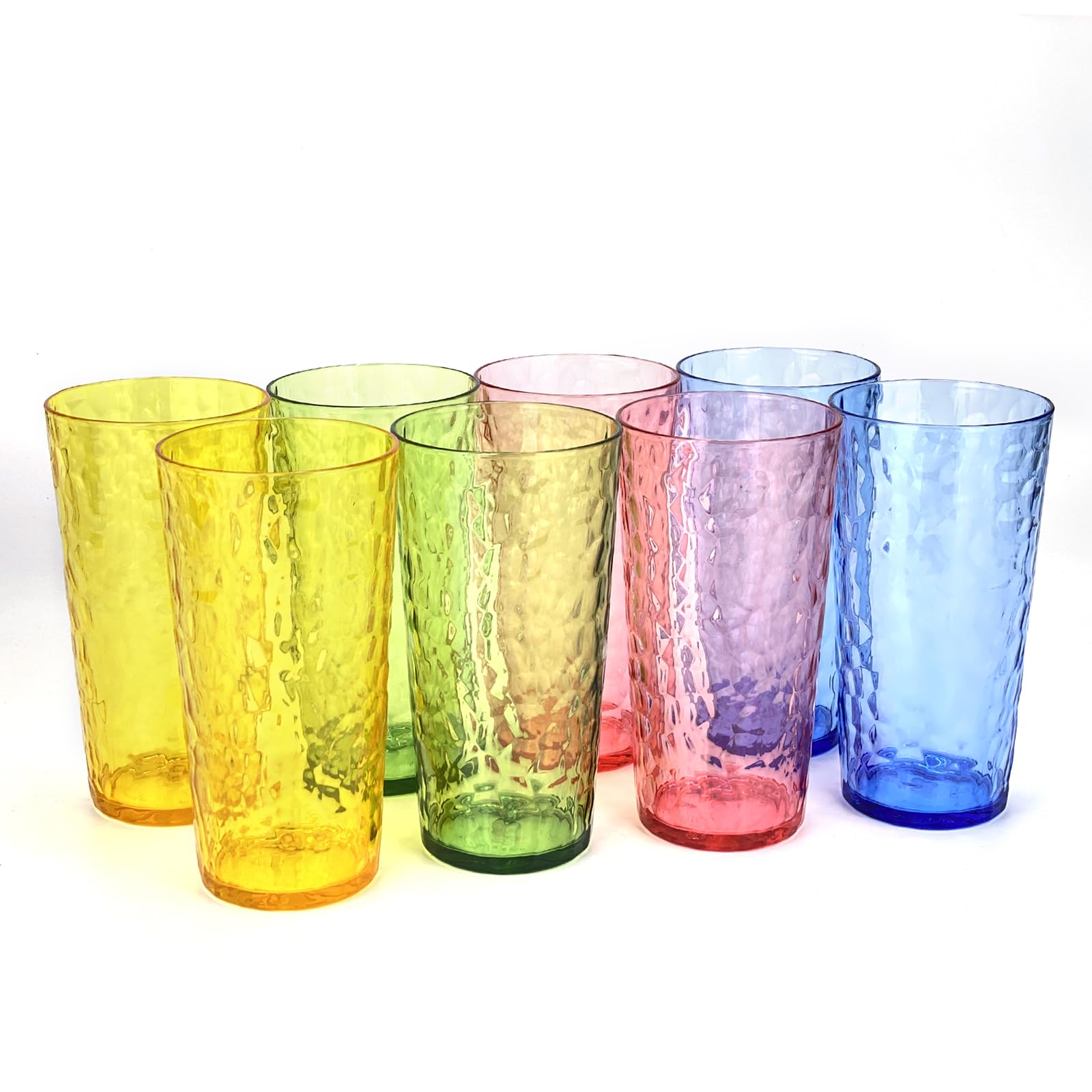 Amazon.com | Yalin 24-Ounce Plastic Tumbler Acrylic Drinking Glasses,  Reusable Plastic Cups, Stackable, BPA-Free, Shatter Proof, Dishwasher Safe,  Set of 8 (Multicolor): Tumblers & Water Glasses