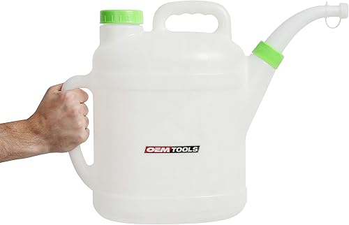 Miniatura 8 de OEMTOOLS 87018 Jarra de aceite de 10L con canalón, contenedor de líquido automotriz, dispensador de aceite de motor translúcido con canalón,