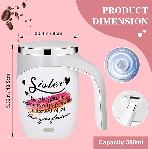 Miniatura 4 de Teebacco Taza de café magnética automática autoagitable, taza mezcladora eléctrica, perfecta para café, leche, cacao y otras bebidas, regalo