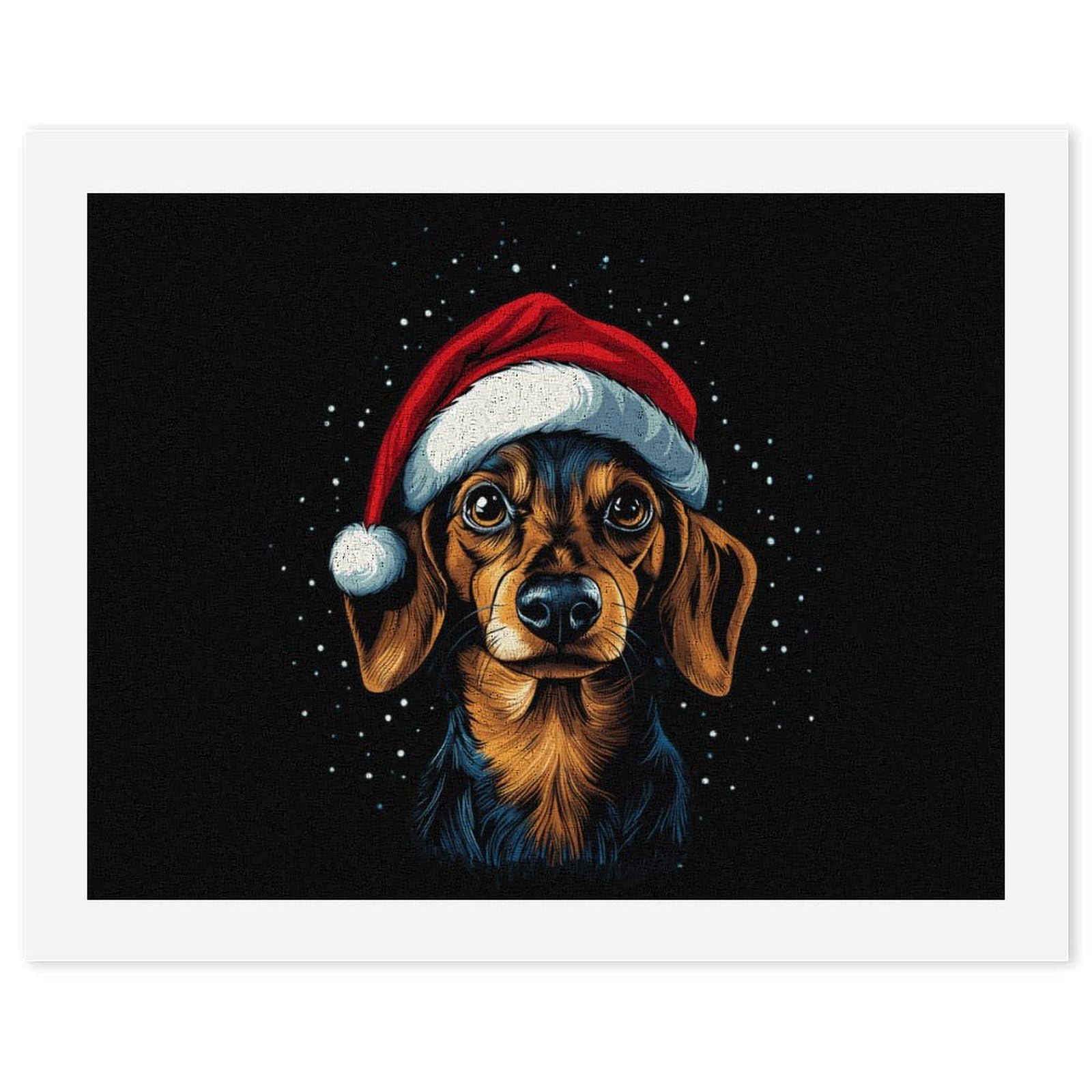 Malen nach Zahlen, Motiv: Hund in Weihnachten, für Erwachsene, Anfänger, bunt, DIY, einfaches Malen für Zuhause, Wanddekoration