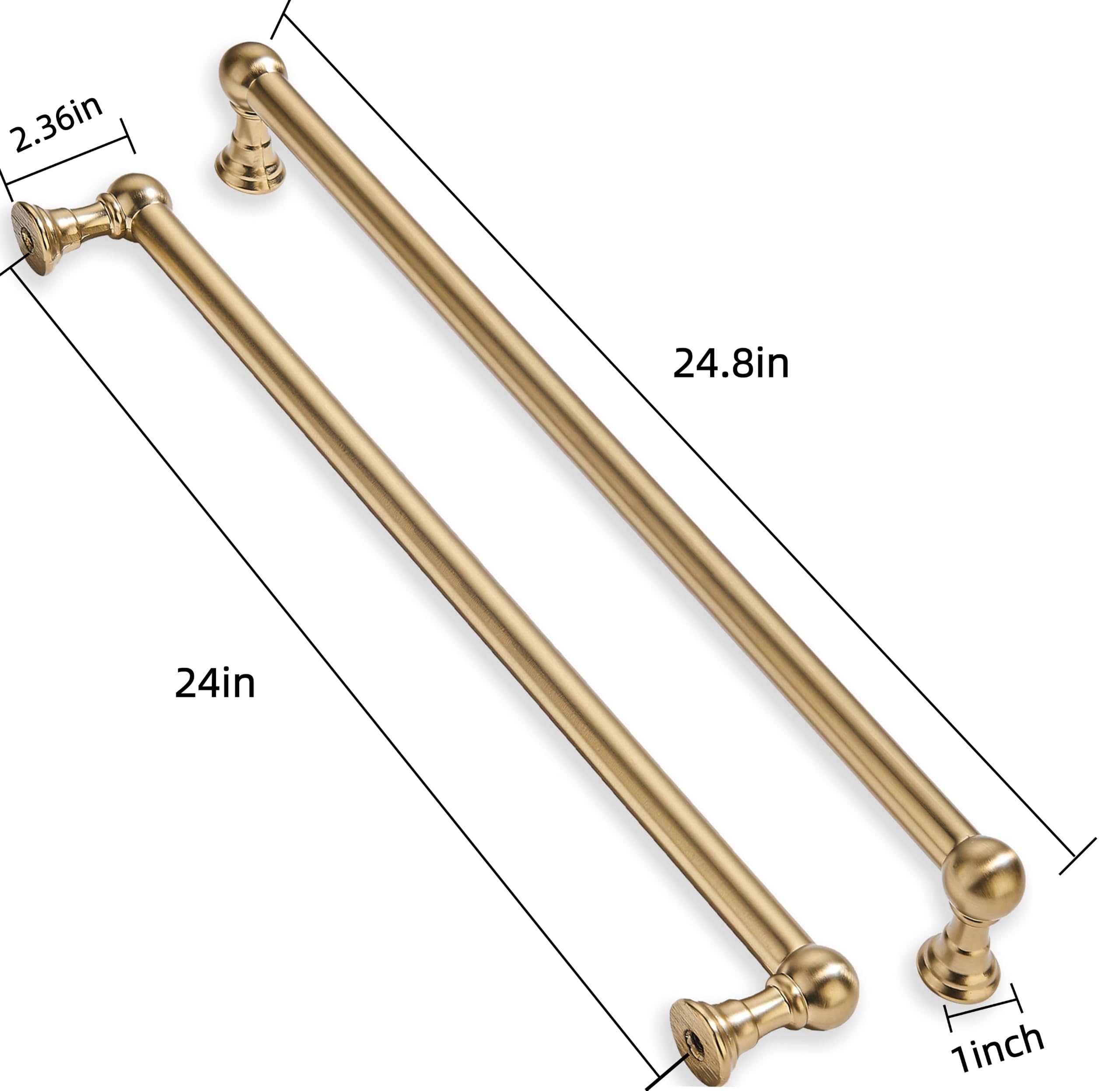 KHTUMEWARE-80309 Brushed Brass Appliance Pulls CTC 18 in (457 mm) in Brushed Brass — KHTUMEWARE