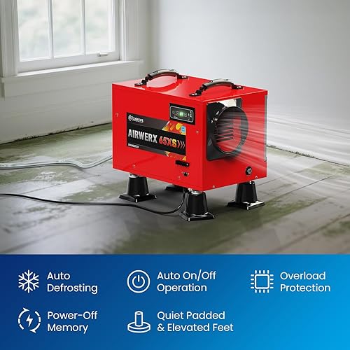 Miniatura 5 de BaseAire - Deshumidificadores de espacio de rastreo de 120 pintas con manguera de drenaje de bomba, deshumidificador Energy Star para comerciales,