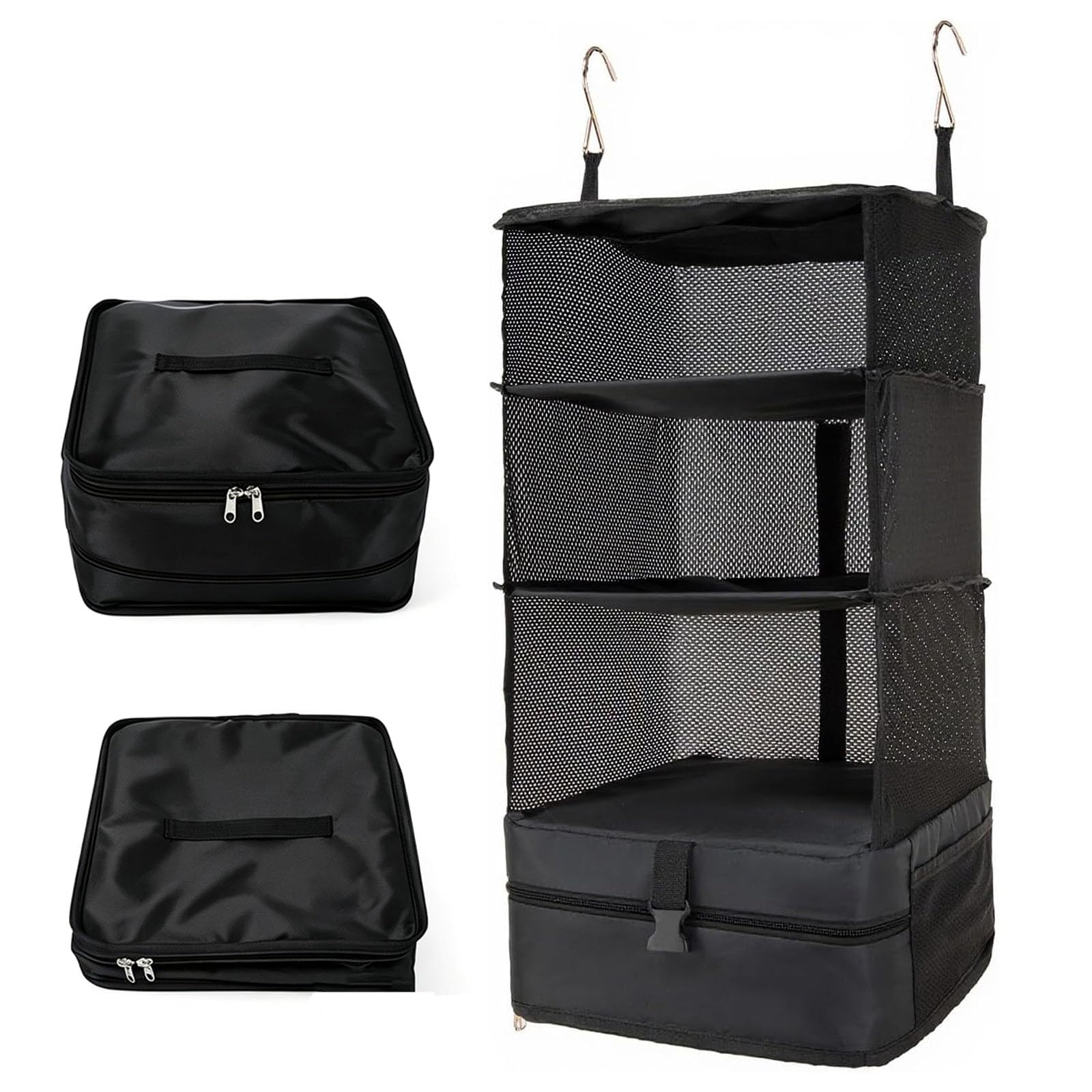 WORUIB Hanging Clothes Organiser Travel Wardrobe Storage Pack Black