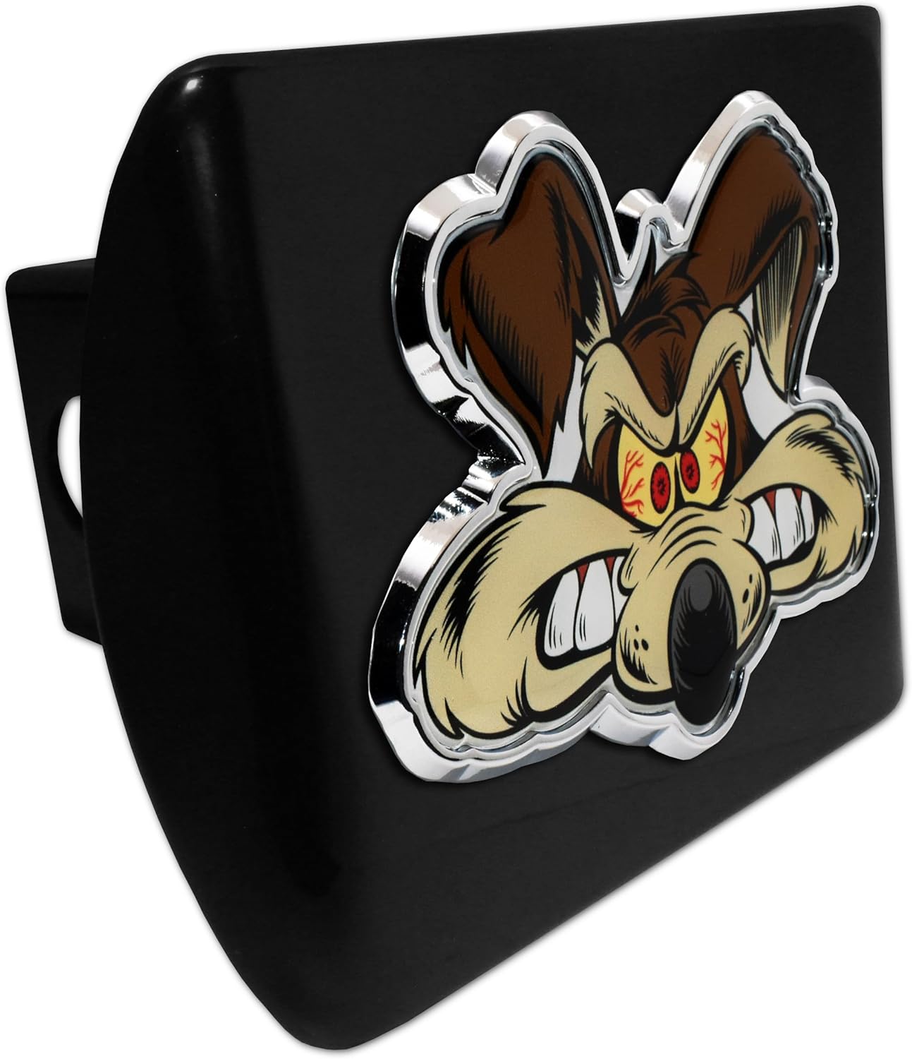 Elektroplate Officially Licensed Looney Tunes Wile E. Coyote All Metal Black Hitch Cover for Trucks and SUVs | Fits Standard 2" Trailer Hitch Receivers | Premium Weatherproof