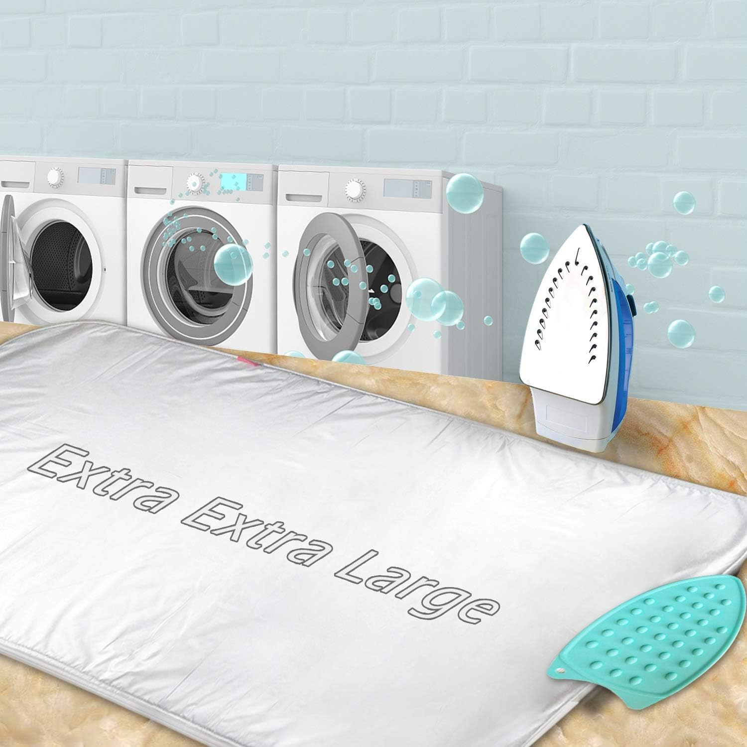 Ironing Mat,Thickened (32x54 inch) Ironing Blanket Ironing Pad, Double-Side Using Heat Resistant Pad Extra Extra Large Ironing Board for Table Top,Countertop,Etc.