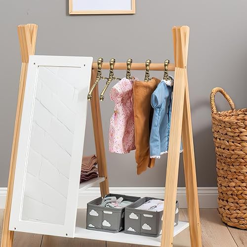 Miniatura 8 de Gadpiparty Perchas pequeñas de tela para muñecas, 24 piezas, mini perchas de metal para muñecas, soportes de alambre para ropa de muñecas, vestido,