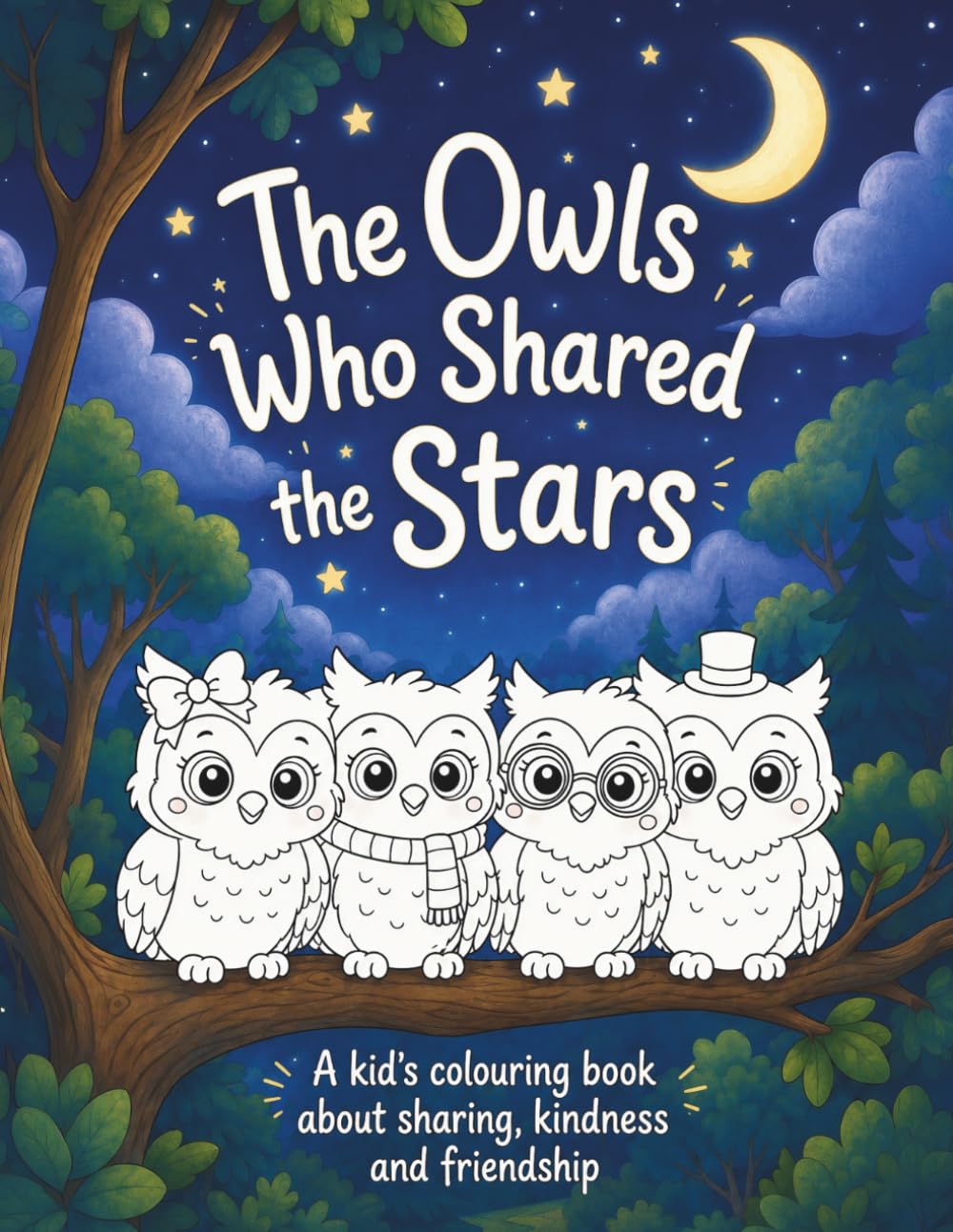 The Owls Who Shared the Stars: A Kid's Colouring Book About Sharing, Kindness and Friendship