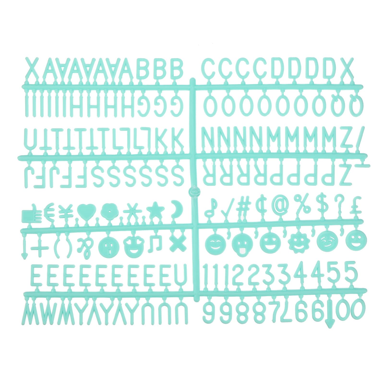 sourcing map 3/4 Inch Letters Set for Felt Letter Board Numbers Symbols Light Green Alphabet Message Board Changeable for Cafe, Wedding, Birthday