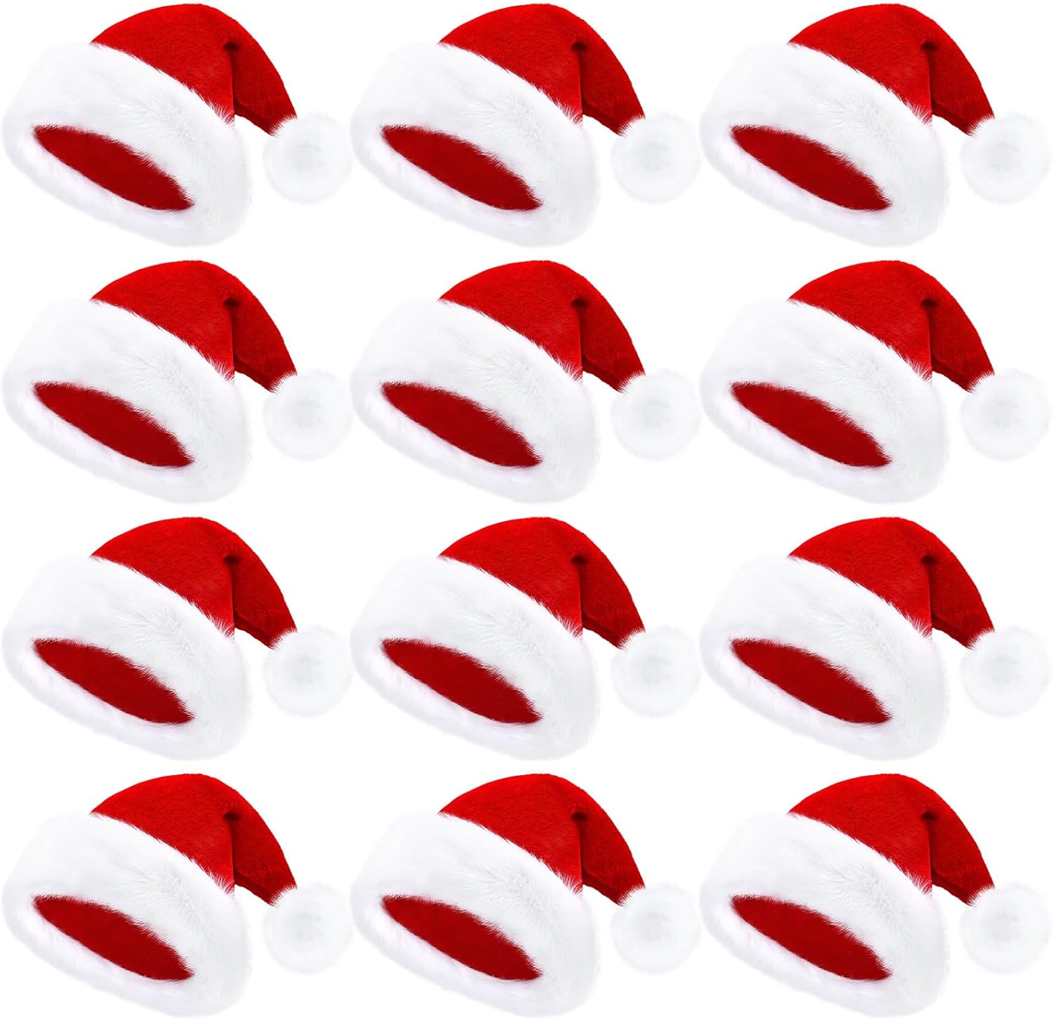 zzhxkjhky 12 Pack Velvet Santa Hat Soft Red Velvet