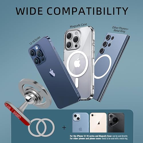 Miniatura 5 de Soporte magnético de teléfono para automóvil 20 imanes fuertes Soporte giratorio de 360 para tablero de instrumentos manos libres Soporte de