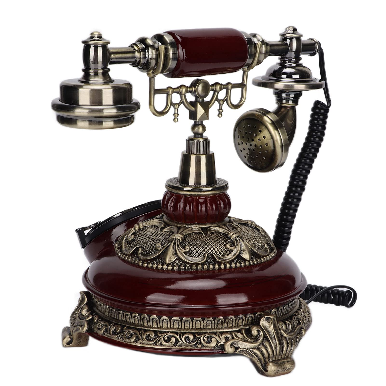 Royal Vintage Telefon, Antiker Desktop Drehbarer Wählhörer Schnurgebundene Festnetztelefonunterstützung Freisprecheinrichtung für Home Office Cafe Bar Dekoration