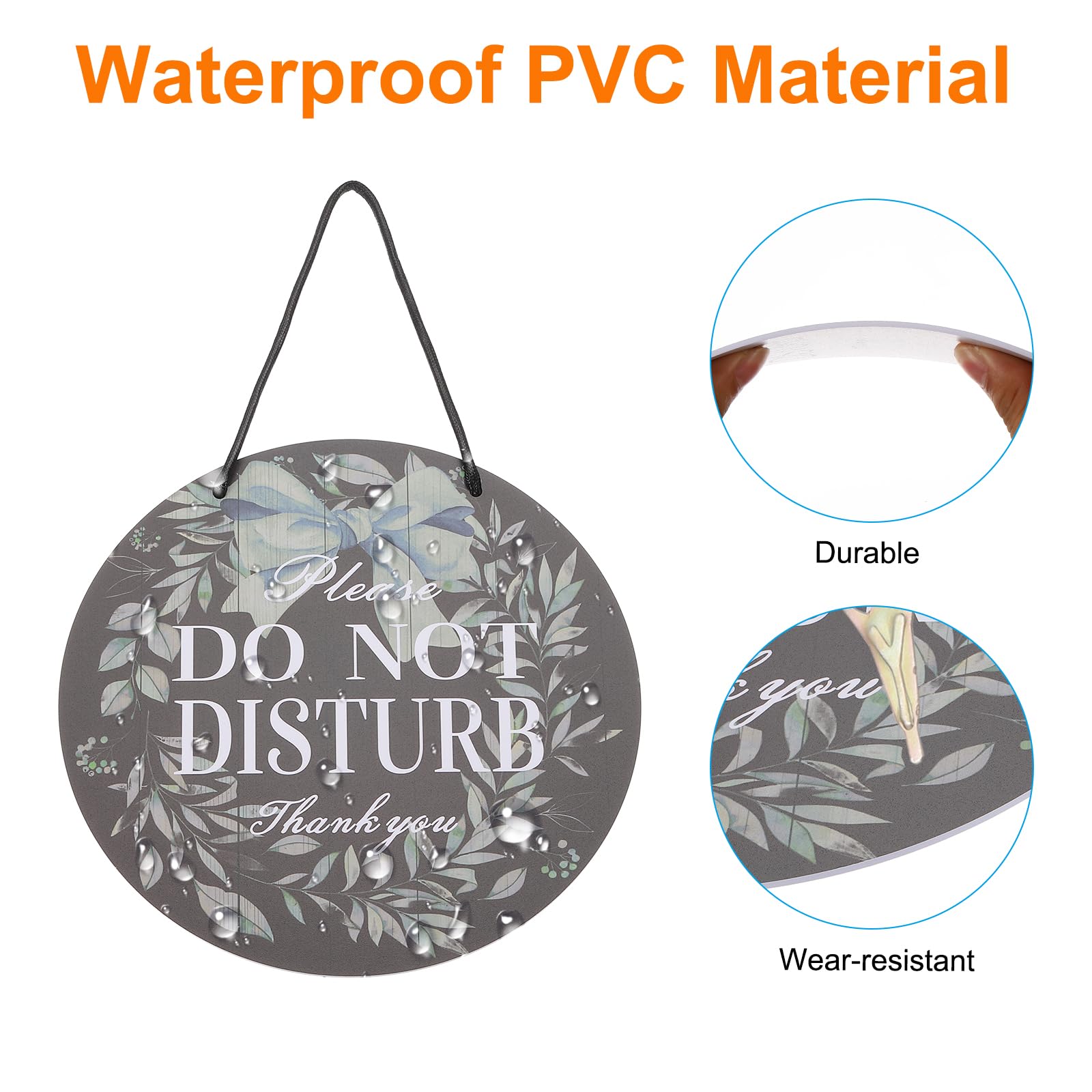 PATIKIL Please Do Not Disturb Door Hanger Sign, PVC Double Sided Welcome Please Knock Sign Decor for Office Meeting, Session - Image 3