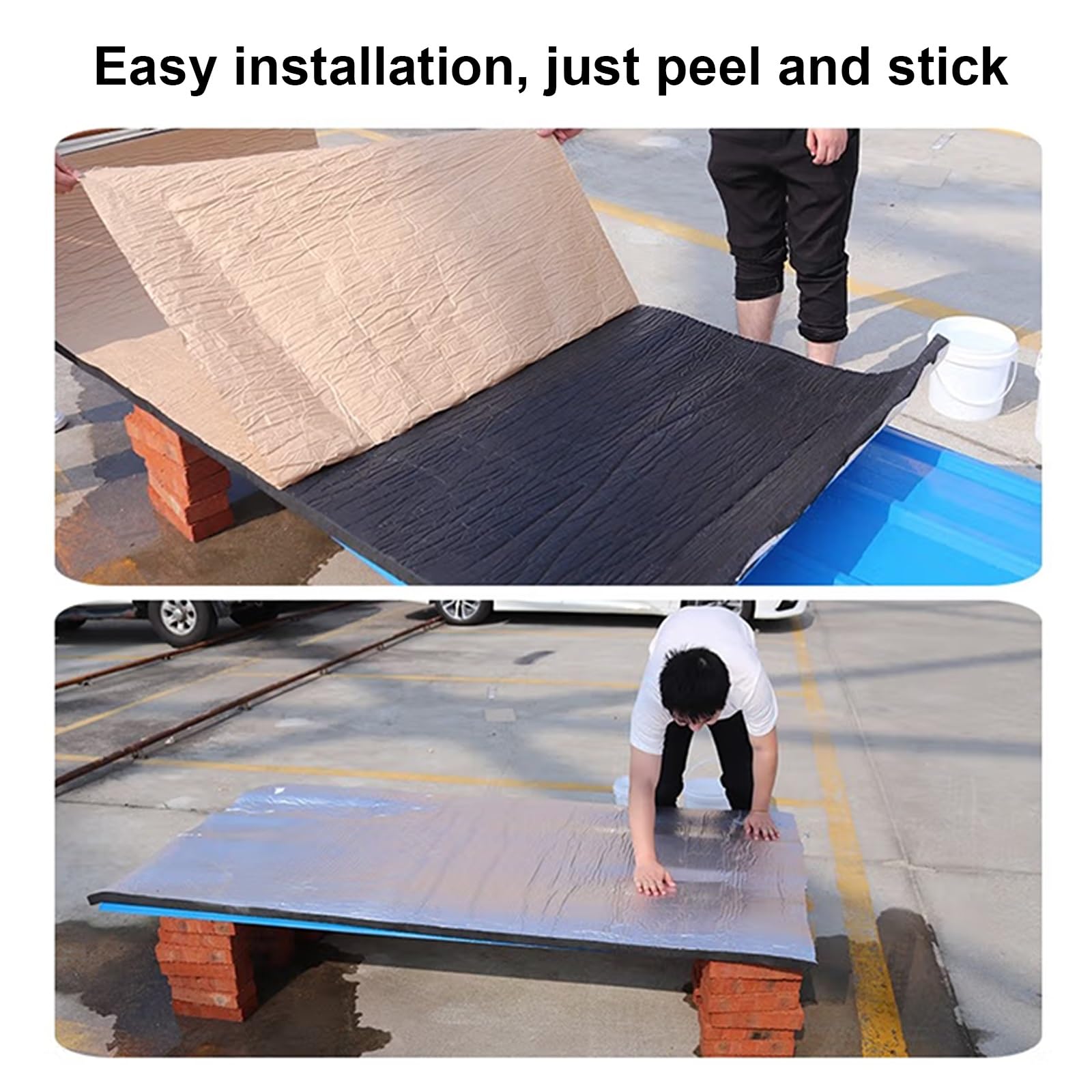 Autoadesivo Materassini Isolanti，Isolante Termico Pannello Riflettente Termosifoni，Anti-Uv Stuoia Fonoassorbente Cotone Isolante in Foglio di Alluminio.(1*3m/3.2*9.8ft,5MM(THK))