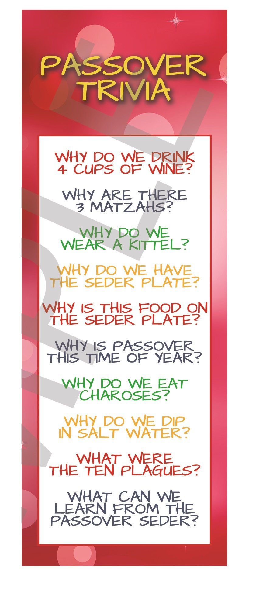 Amazon.com: Passover Seder Bookmark Place Cards for Table Settings - Bookmarks for Haggadah - Features Passover Trivia for Pesach Seder - 10 Pack : Office Products amazon-com-passover-seder-bookmark-place-cards-for-table-settings-bookmarks-for-haggadah-features-passover-trivia-for-pesach-seder-10-pack-office-products