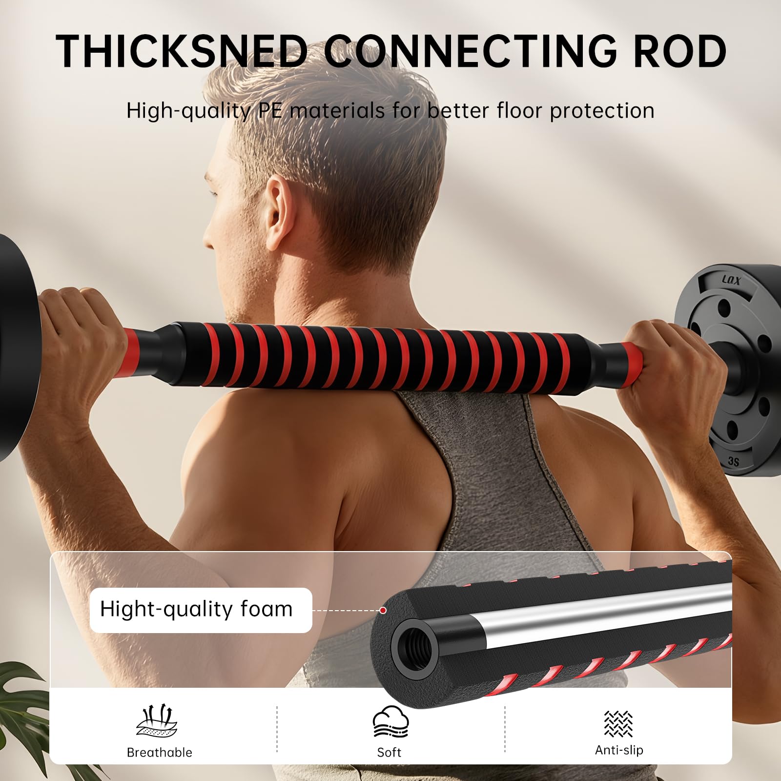 Set di manubri regolabili 2 in 1 coppia di pesi per fitness a casa, attrezzatura per il peso libero, impugnatura antiscivolo con connettore, manubri per sollevamento pesi per allenamento del