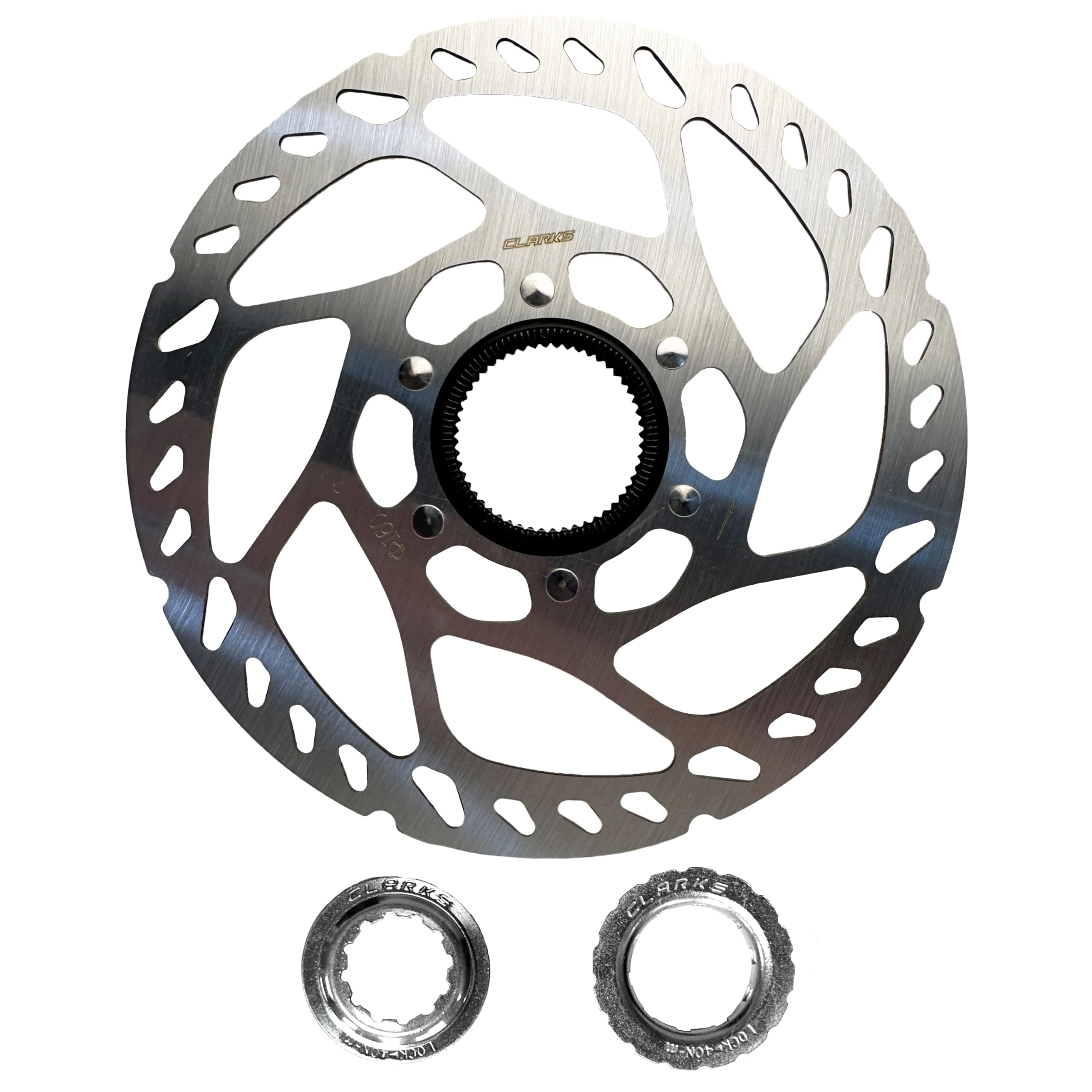 Clarks Cycle Systems C-CL Centre Lock Disc Brake Rotor, Silver, 180mm