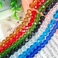 Vista 4 de Jmassyang 200 Piezas Cuentas de Cristal de Vidrio Facetadas Redondas de 6mm, Cuentas Espaciadoras para Hacer Joyas, Pulseras, Collares, Pendientes