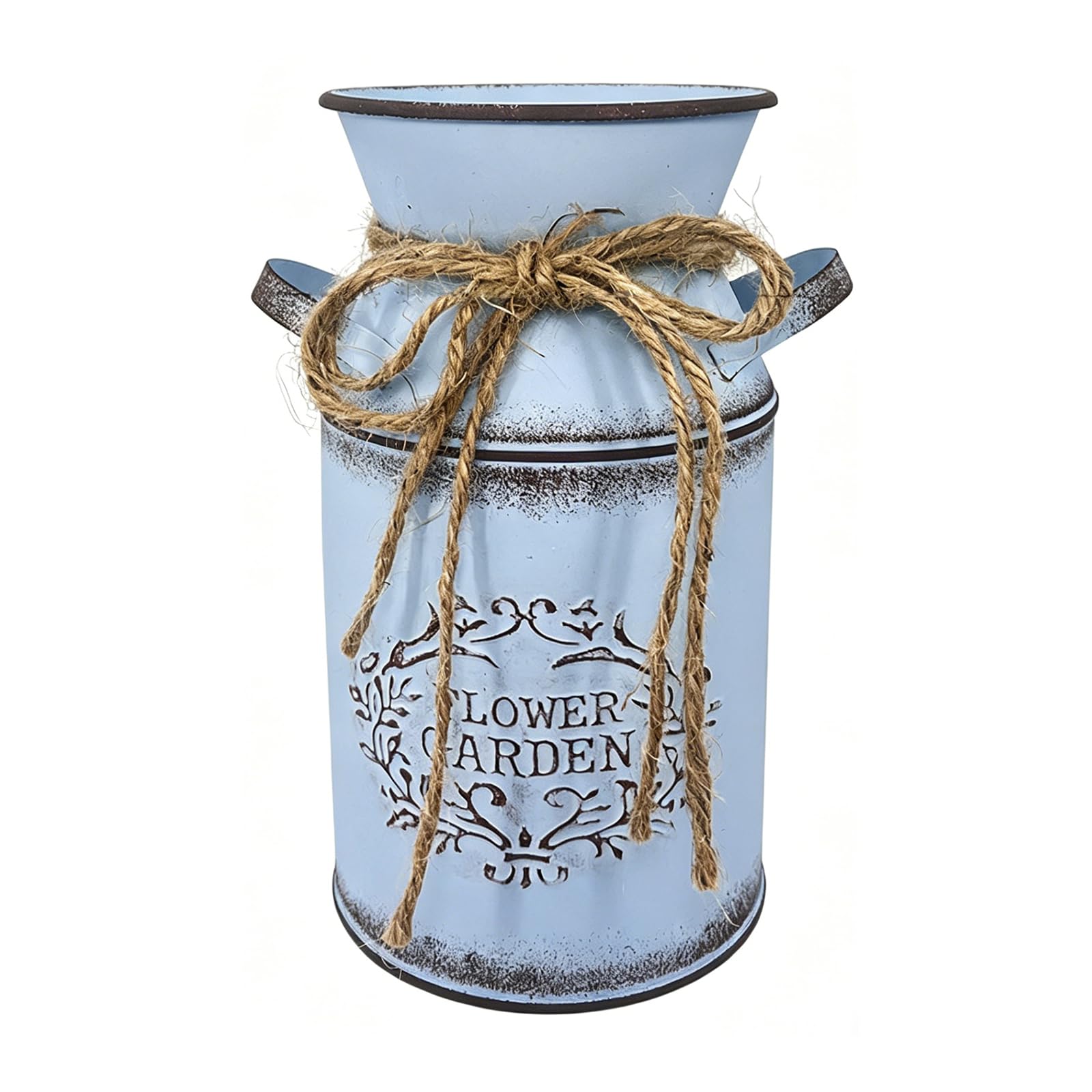 Antique Milk Can Flower Vases Farmhouse Decors Shabby Iron Planter Bucket with Handle for Home Offices Decors Iron Flower Planter