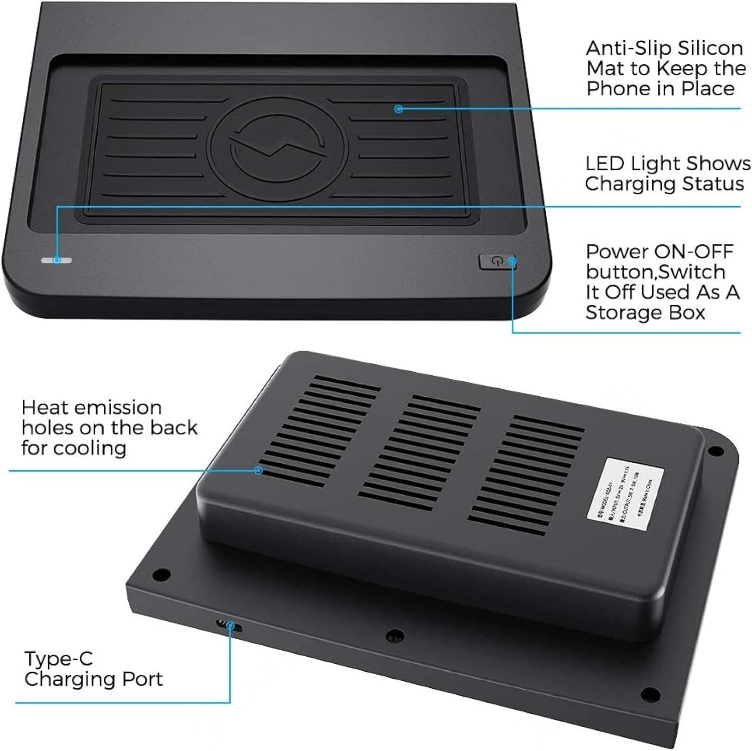 car wireless chargerfor a udi q5sq5 2018 2019 2020 car charging board center console15w fast wireless cell phone charging board for 11xsxrx8hu