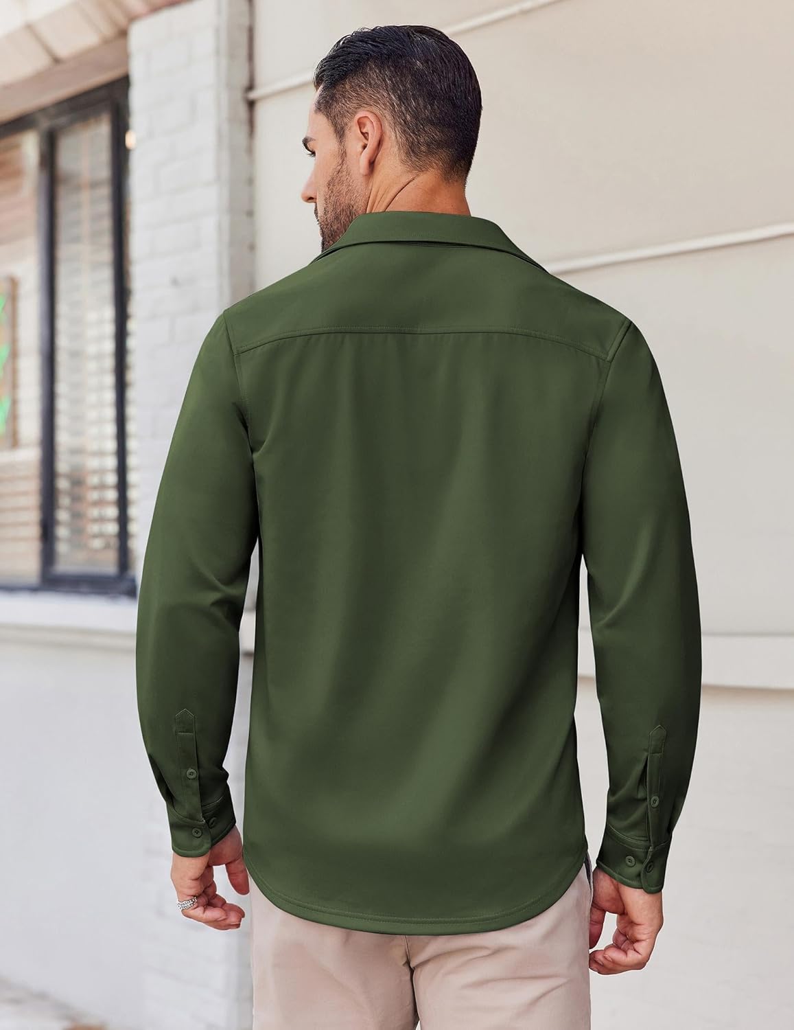 COOFANDY Mens Long Sleeve Button Down Shirts Casual Untucked Shirts Stretch Shirts - Image 4