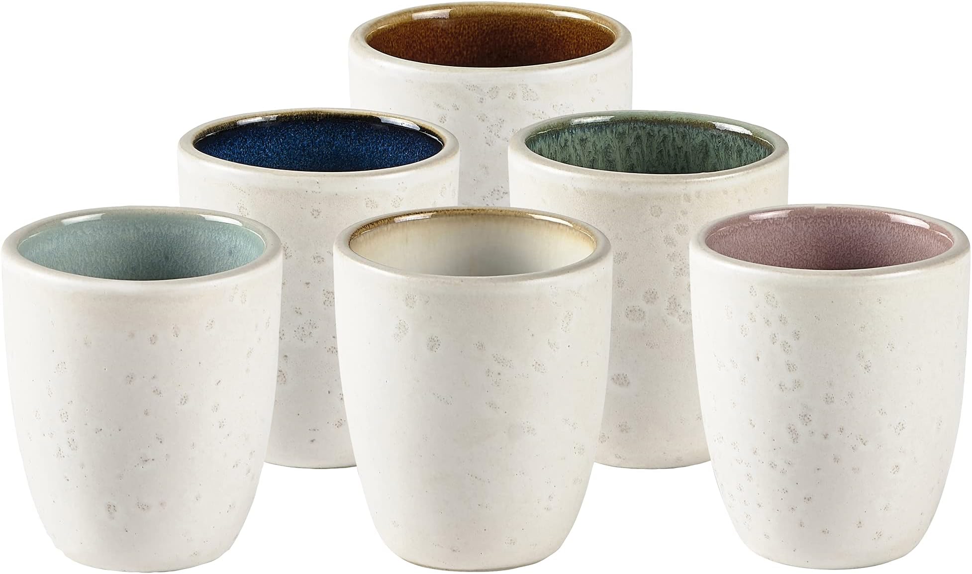 Espressotassen Set 5-teilig - 110ml Dickwandige Keramik-Tassen Ohne Henkel - Perfekt Für Espresso & Mokka