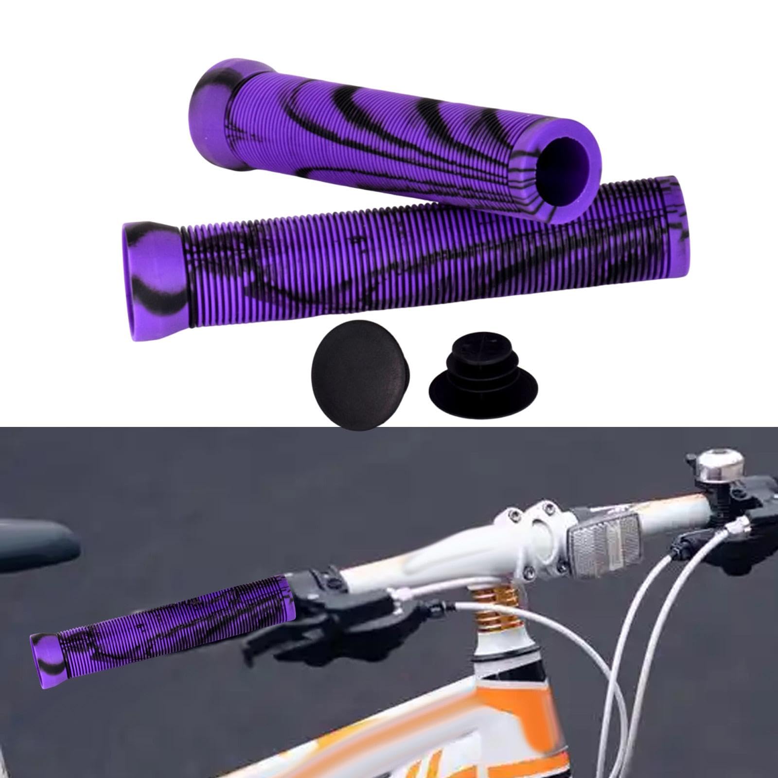 Manopole per bicicletta con corna regolabili, set da 2 pezzi, antiscivolo, resistenti e robusti, design ergonomico e confortevole, maniglie per biciclette, MTB, BMX, universali