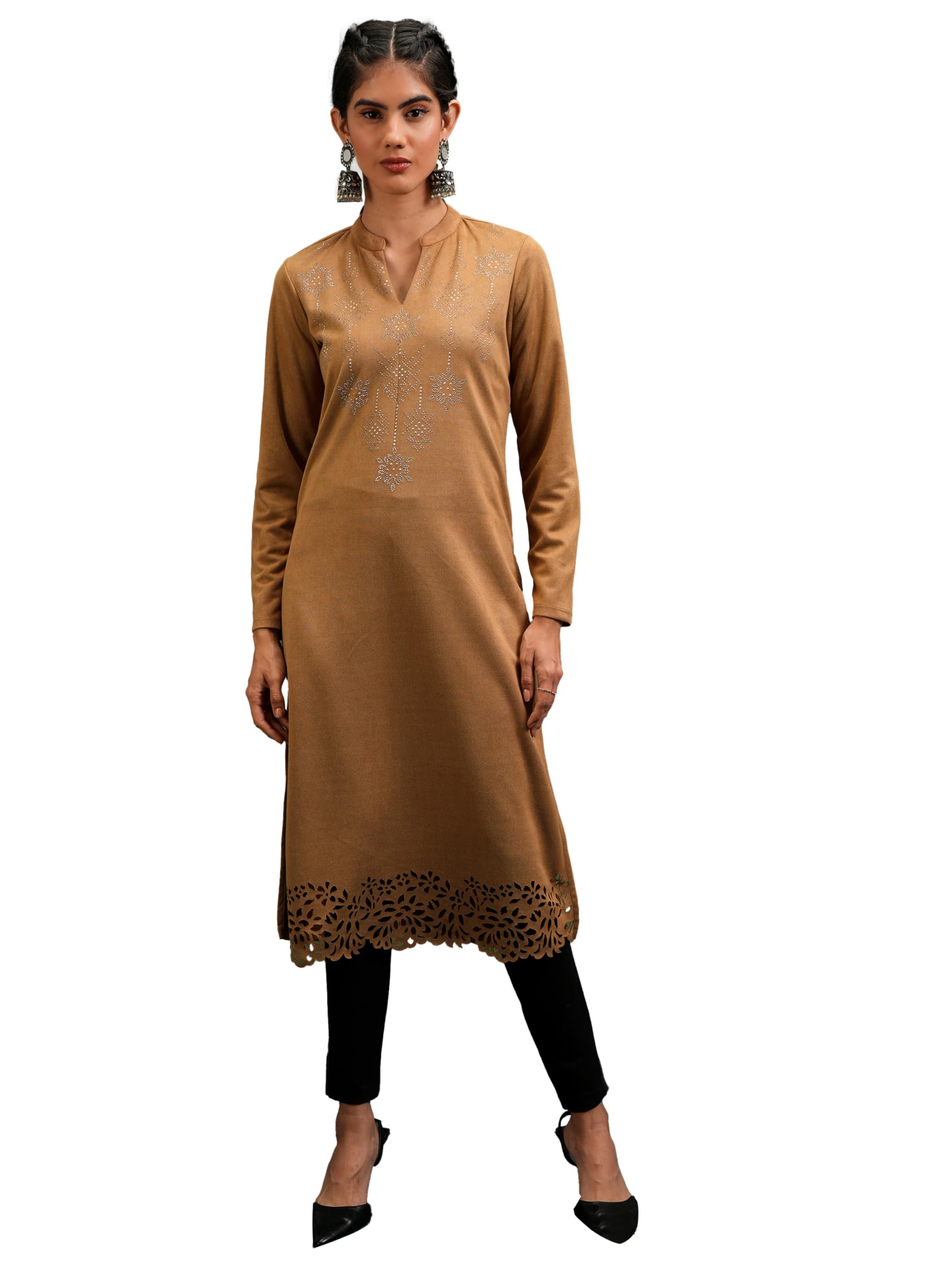 Ketch Polyester Women's Kurta in neutral