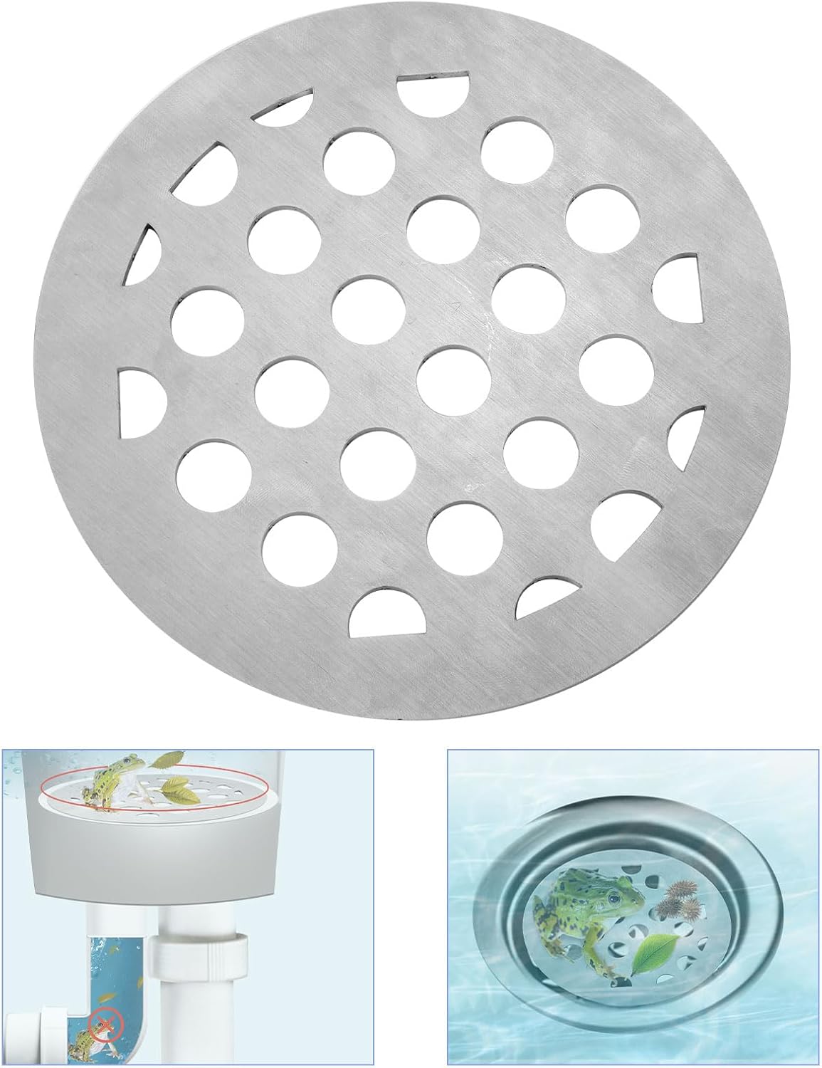 Stainless Steel Grate, Leaves Animals into Pump Tube & Filter Protect Pool Equipment