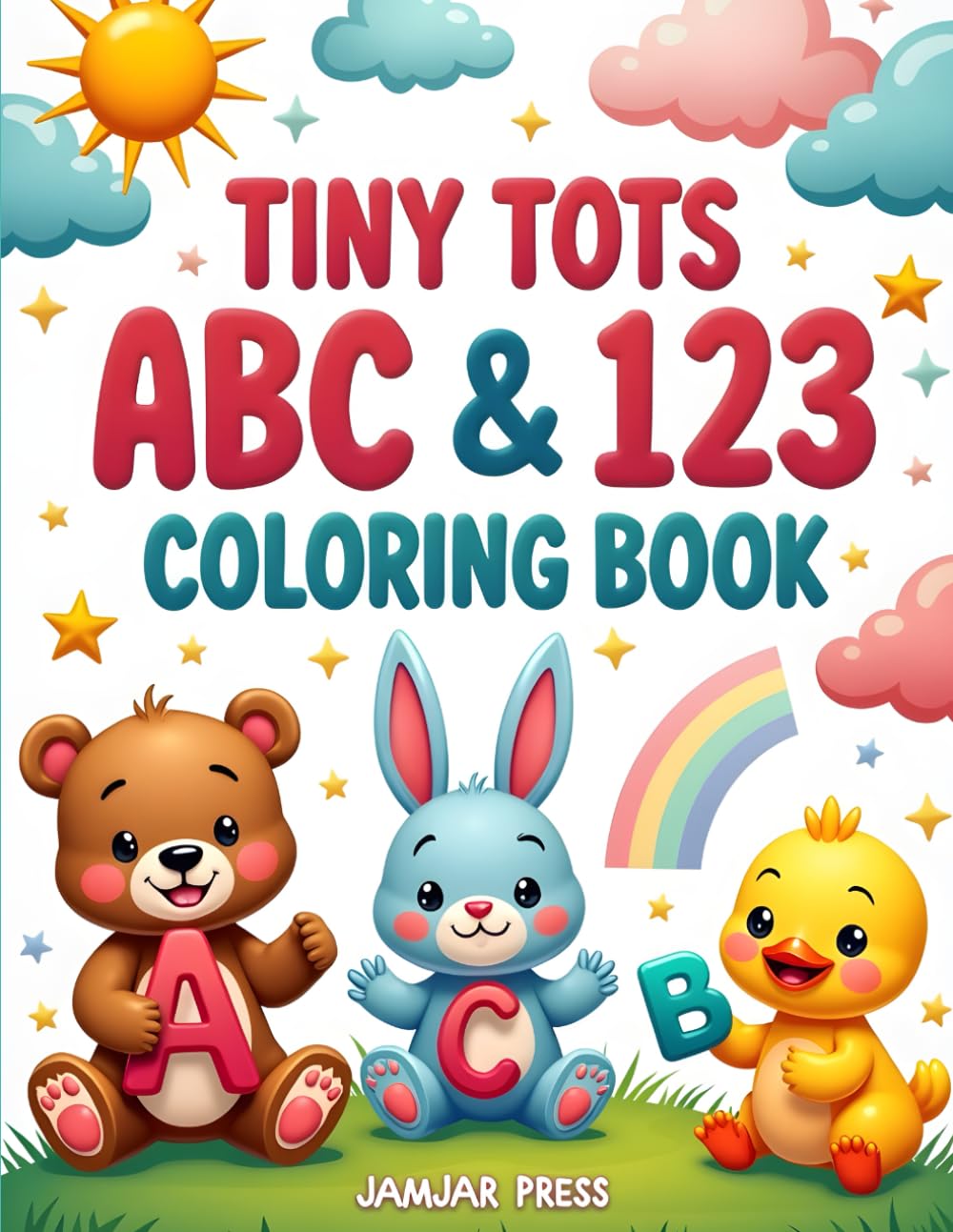 Tiny Tots ABC & 123 Coloring Book: A Learning Coloring Book For Kids 3-7