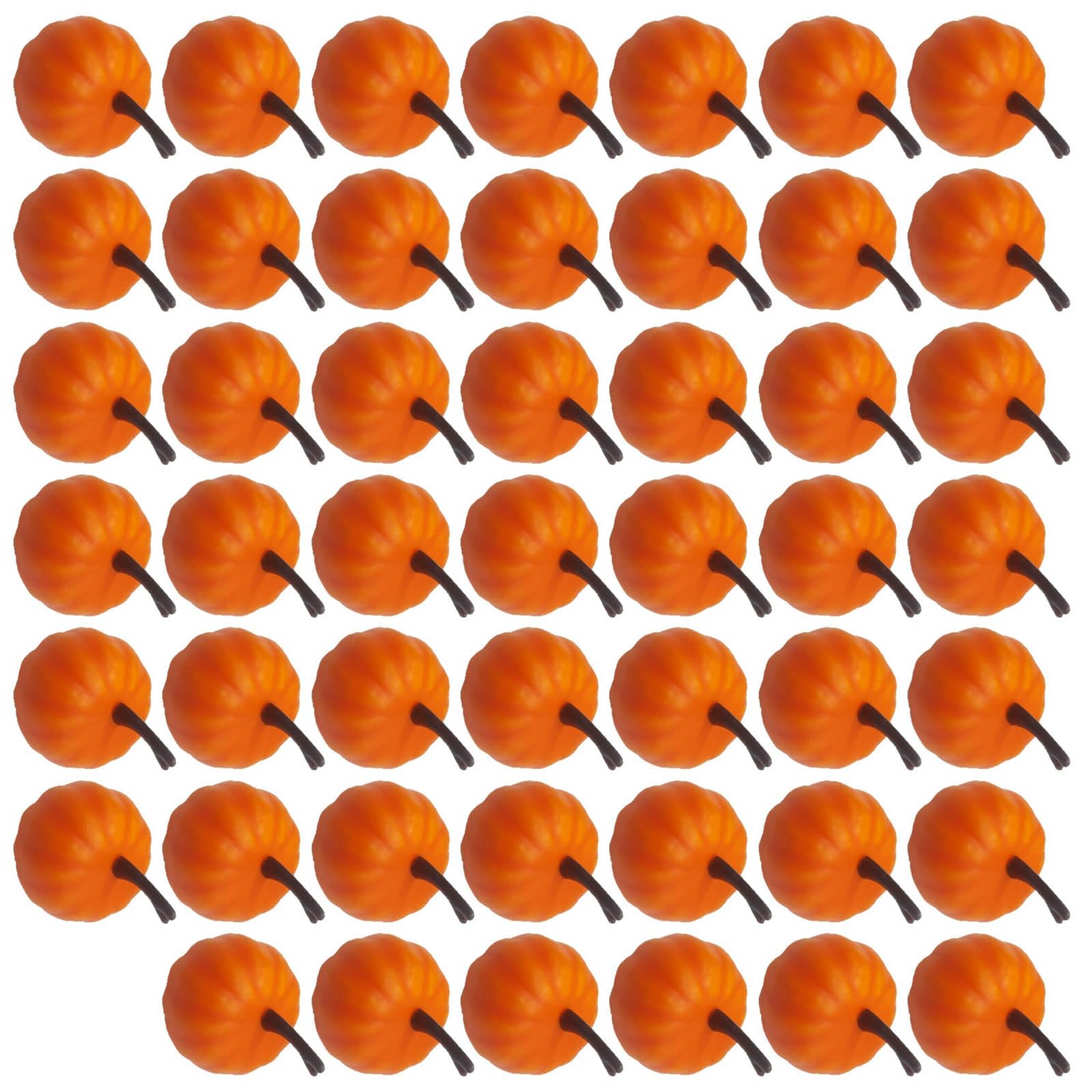 Kalttoy Tiny Simulated Pumpkins Set 48Pcs Autumn Harvest Decor for Tabletop & Mantel Display Artificial Pumpkins