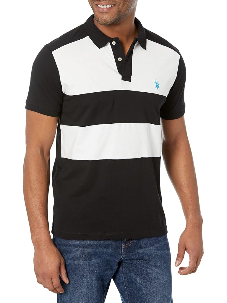 U.S. POLO ASSN. Jersey Two Color-Block Chest Stripe Knit Shirt