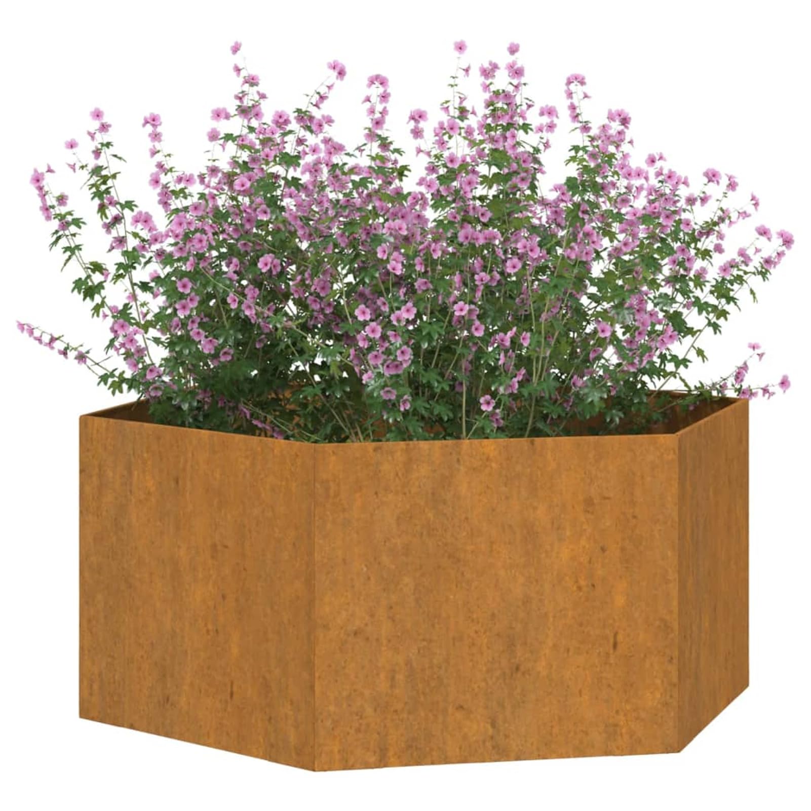 ShGaxin Skrzynka na kwiaty, doniczki zewnętrzne, doniczka zewnętrzna, taras ogrodowy, stal corten szara 90 x 90 x 45 cm