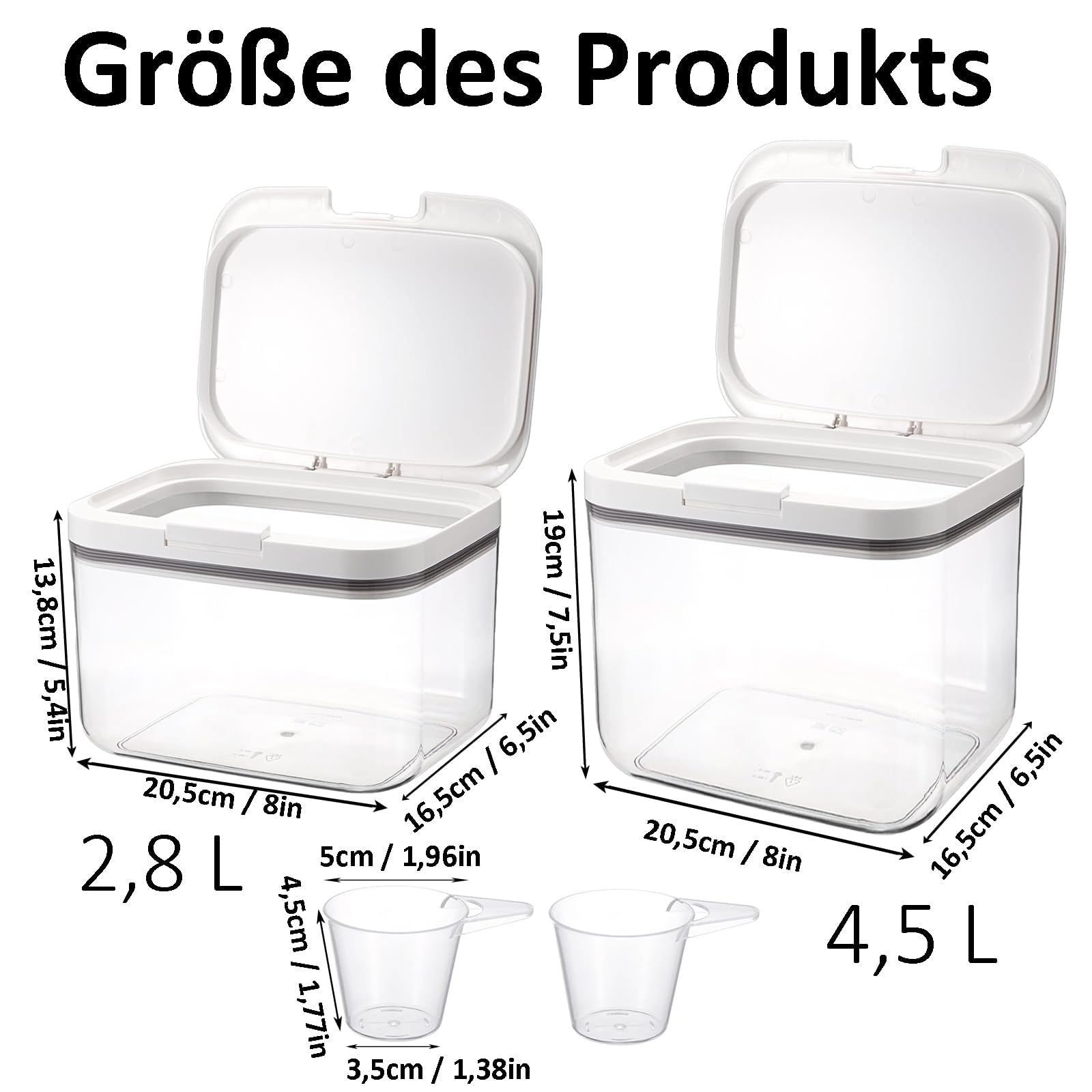 Pojemnik do przechowywania detergentów, 2,8 l + 4,5 l, pudełko do prania w proszku, plastikowe pudełko do przechowywania, automatyczne pudełko do prania, wielokrotnego użytku
