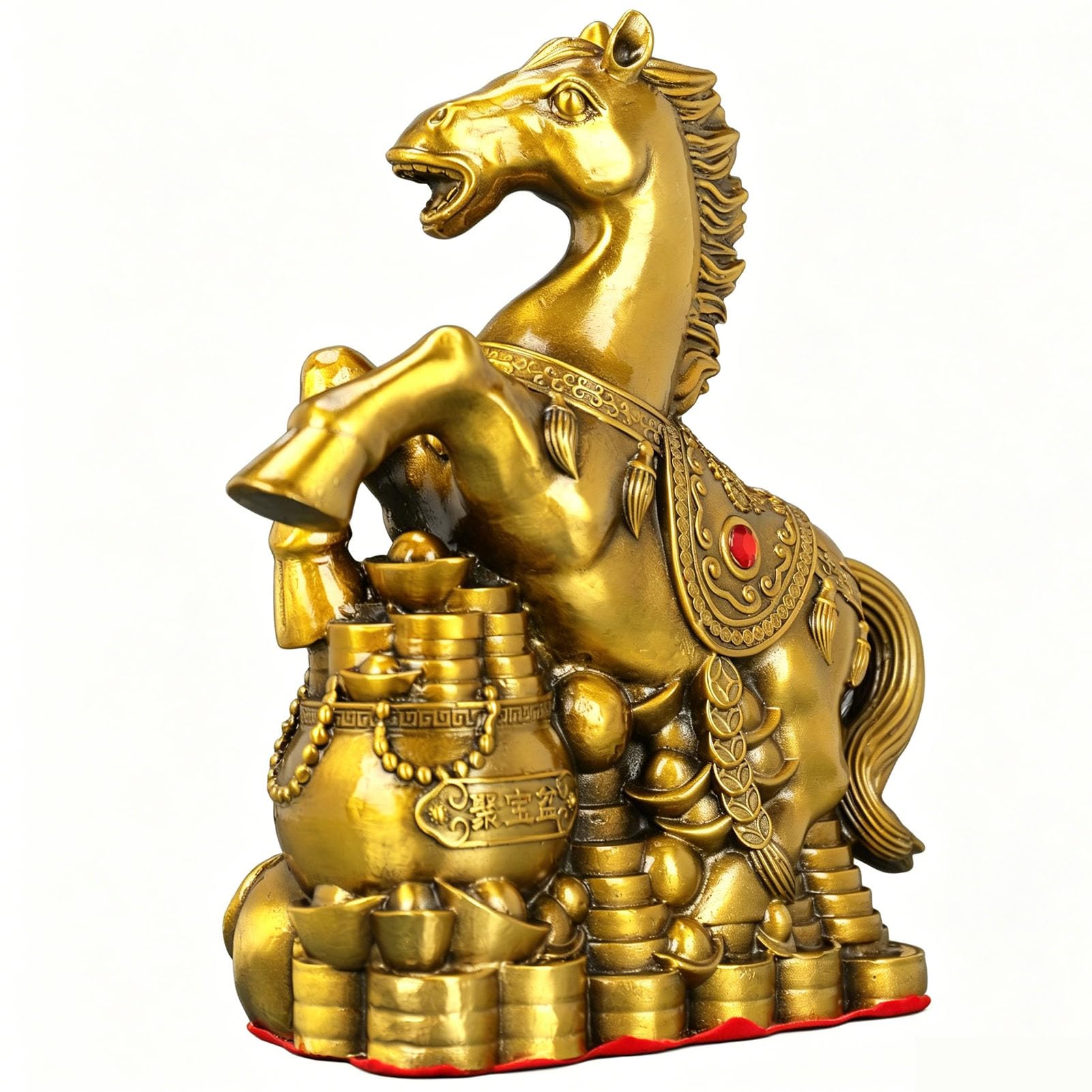 Ozdoba konia na szczęście Chiński posąg zodiaku Bogaty koń Feng Shui Figurka Bóg bogactwa Figurka Dekoracje do domu Figurka Biuro w stylu chińskim Feng Shui Mosiądz,L