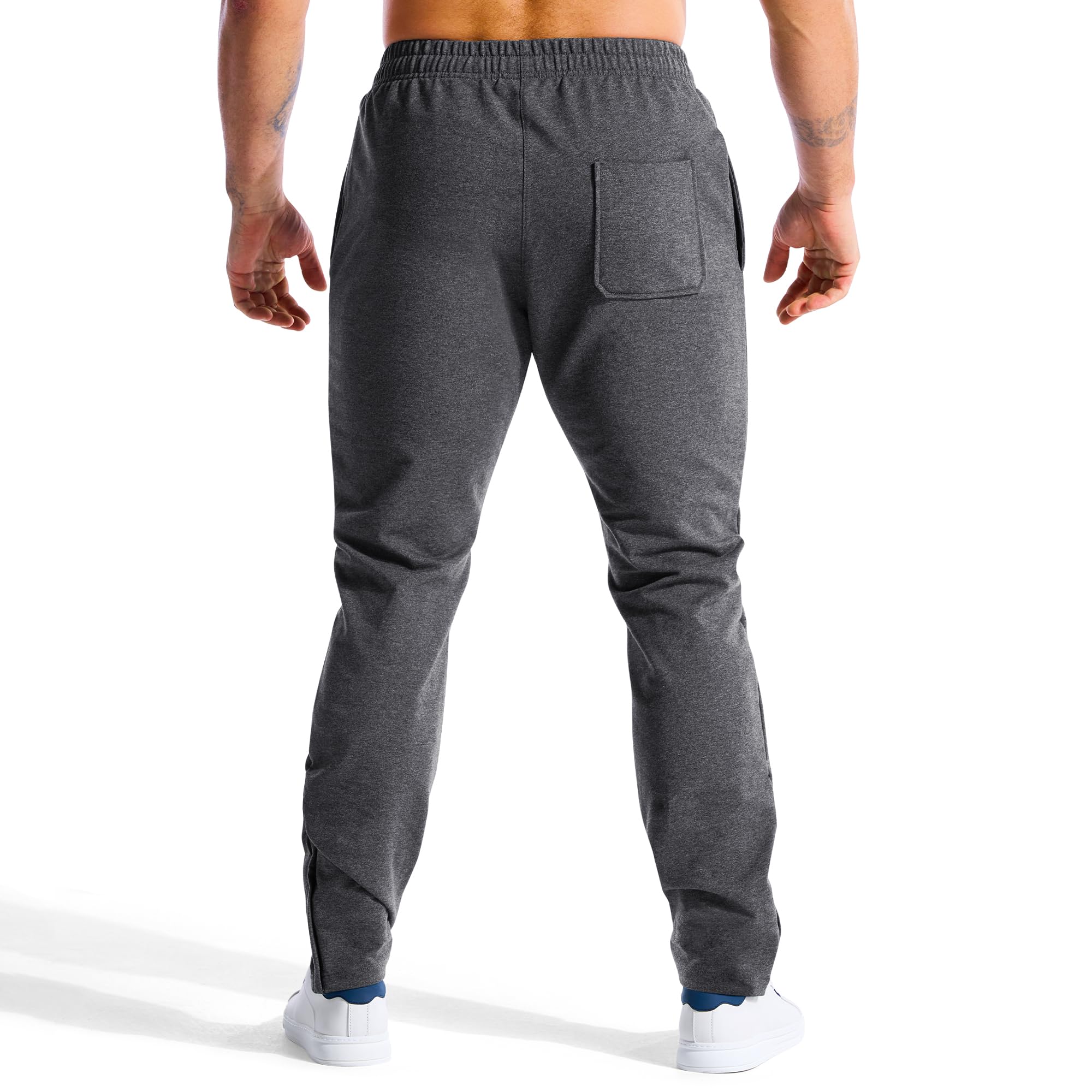 BROKIG Baumwolle Sporthose Herren Lang Gym Slim Jogginghose | Fitness Laufhose Herren Lang, Trainingshose Herren mit Verdecktem YKK Reißverschluss, Workout Jogginghose Herren