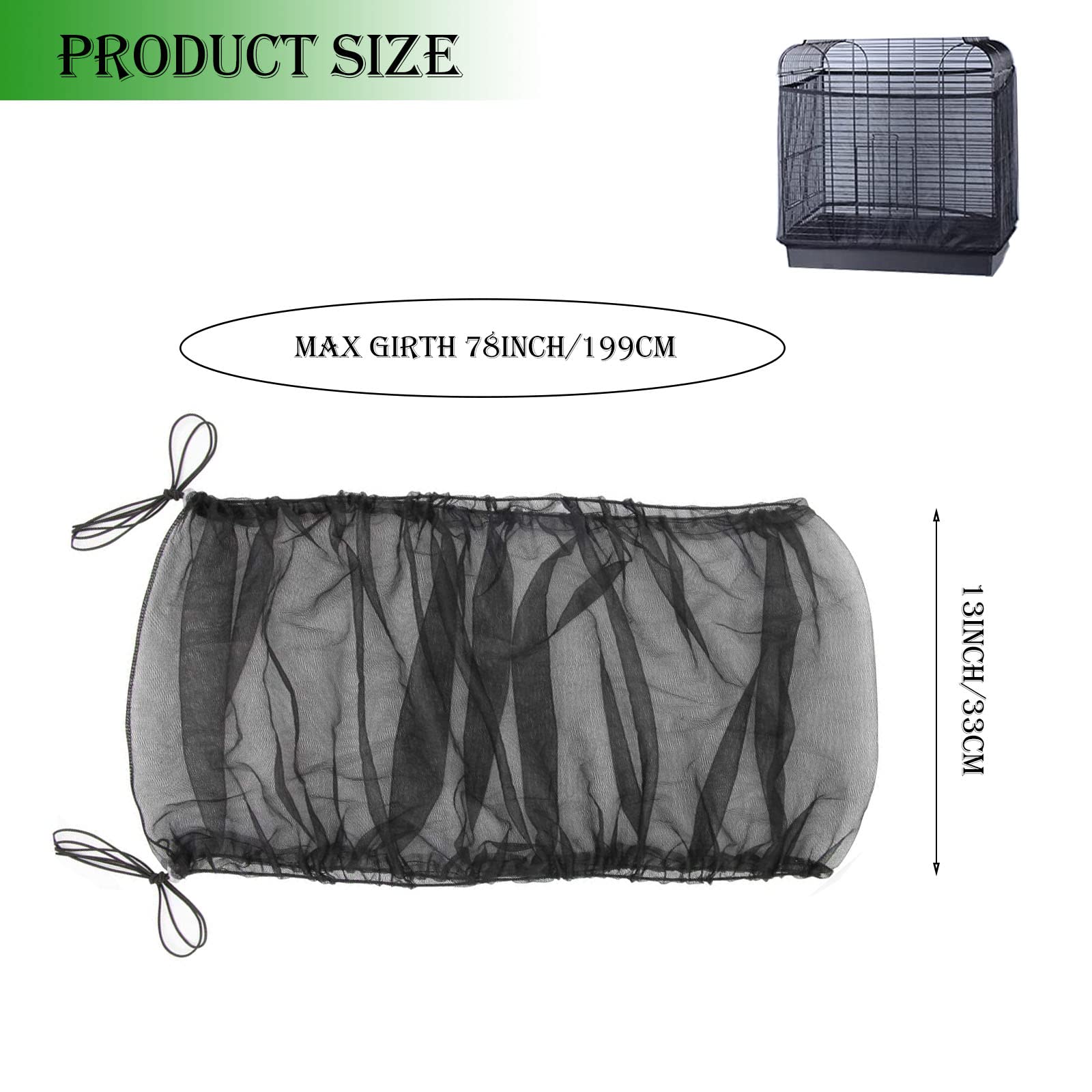 Coperture Per Gabbie Uccelli - Rete Nylon Regolabile, 2 Pezzi, Ventilata - Foto 2