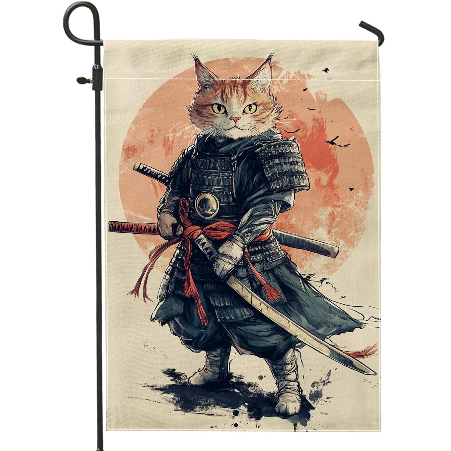 Amazon.com : Samurai Cat Garden Flag, Orange Cat in Armor Outdoor