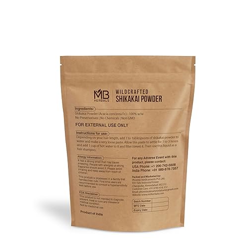 Miniatura 5 de MB Herbals Shikakai en polvo  801oz  12 lb  8 oz  05 LB  Limpiador y acondicionador natural del cabello  100 puro Acacia concinna Fruit Pods polvo