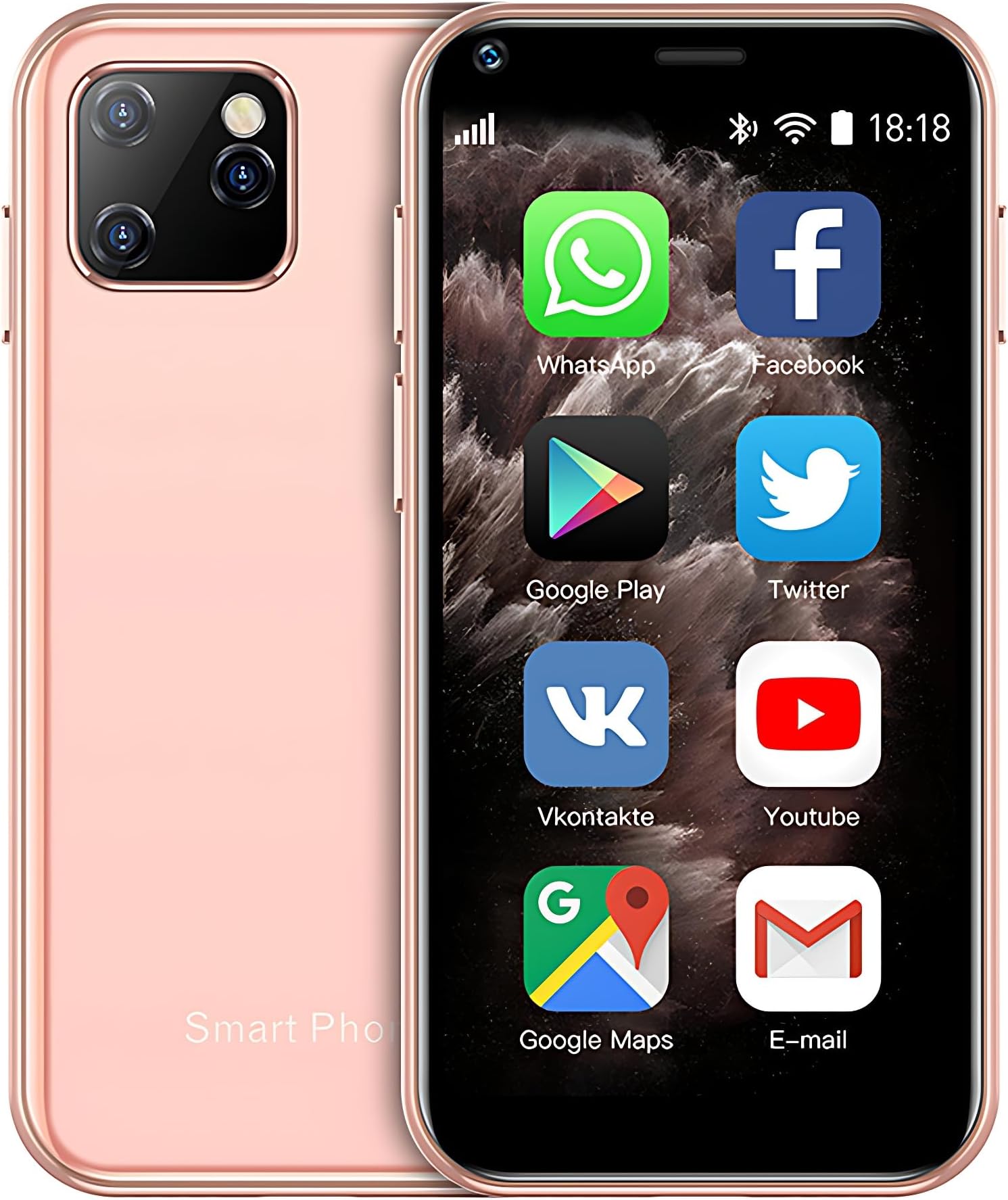 Super Small Mini Smartphone 3G Dual SIM Mobile Phone 2GB RAM 16GB ROM Android 8.1 Unlocked Kids Phone Pocket Cellphone (Pink)