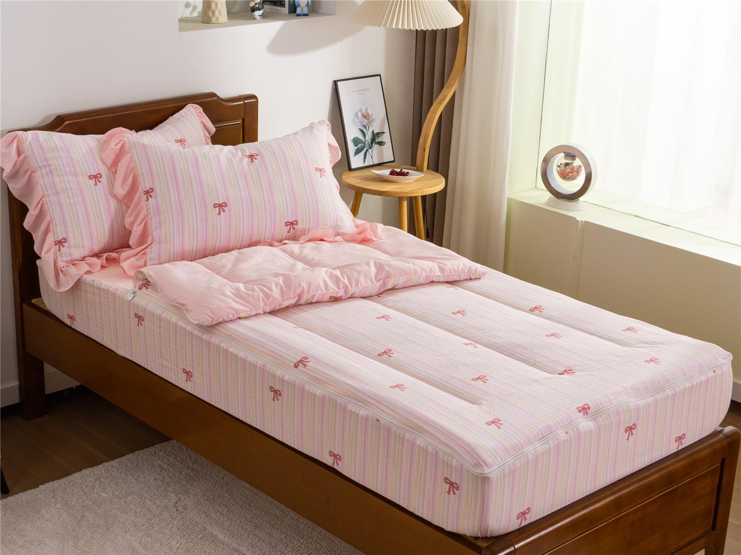 NTBED Rainbow Bow Printed Zipper Bedding