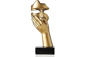 FJS Statue: 6.3" Gold Bookshelf Décor Art Women Face