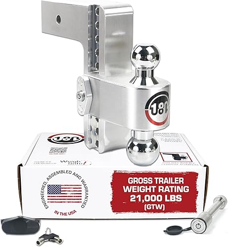 Weigh Safe Soporte de bola de enganche de remolque ajustable, enganche de caída ajustable de 8 pulgadas para receptor de 3 pulgadas con 2 piezas de