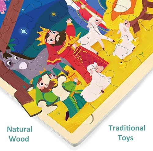 Miniatura 5 de MoinKidz - Rompecabezas de 48 piezas para niños de 3 a 5 años, rompecabezas de Navidad para niños de 4 años, cada pieza es única, rompecabezas de