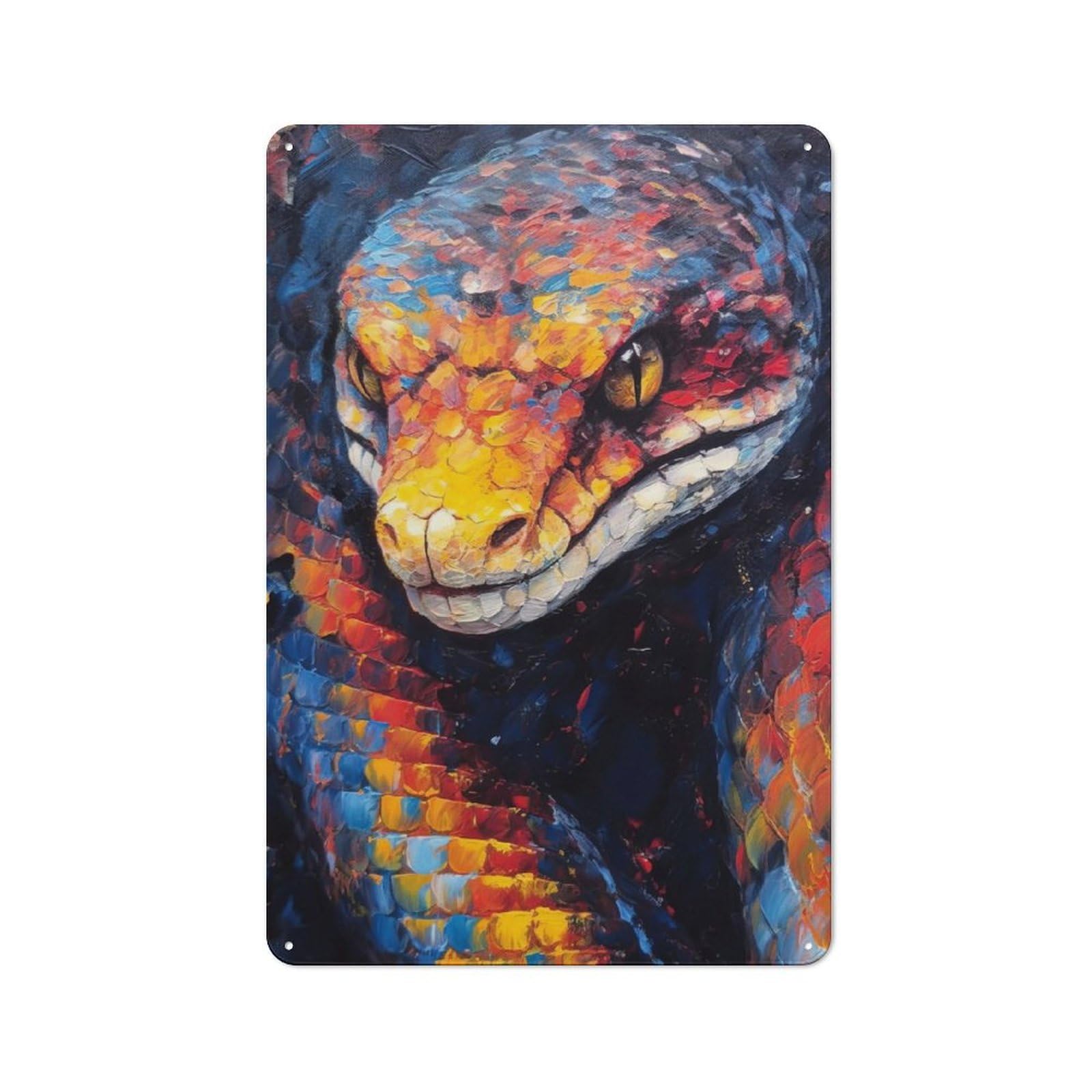 Junmoney Palette Snake Painting Tin Sign 30X20cm For Pub Or Café, Vintage Wall Decor, For Café Interior Fans, For Retro Home Interiors