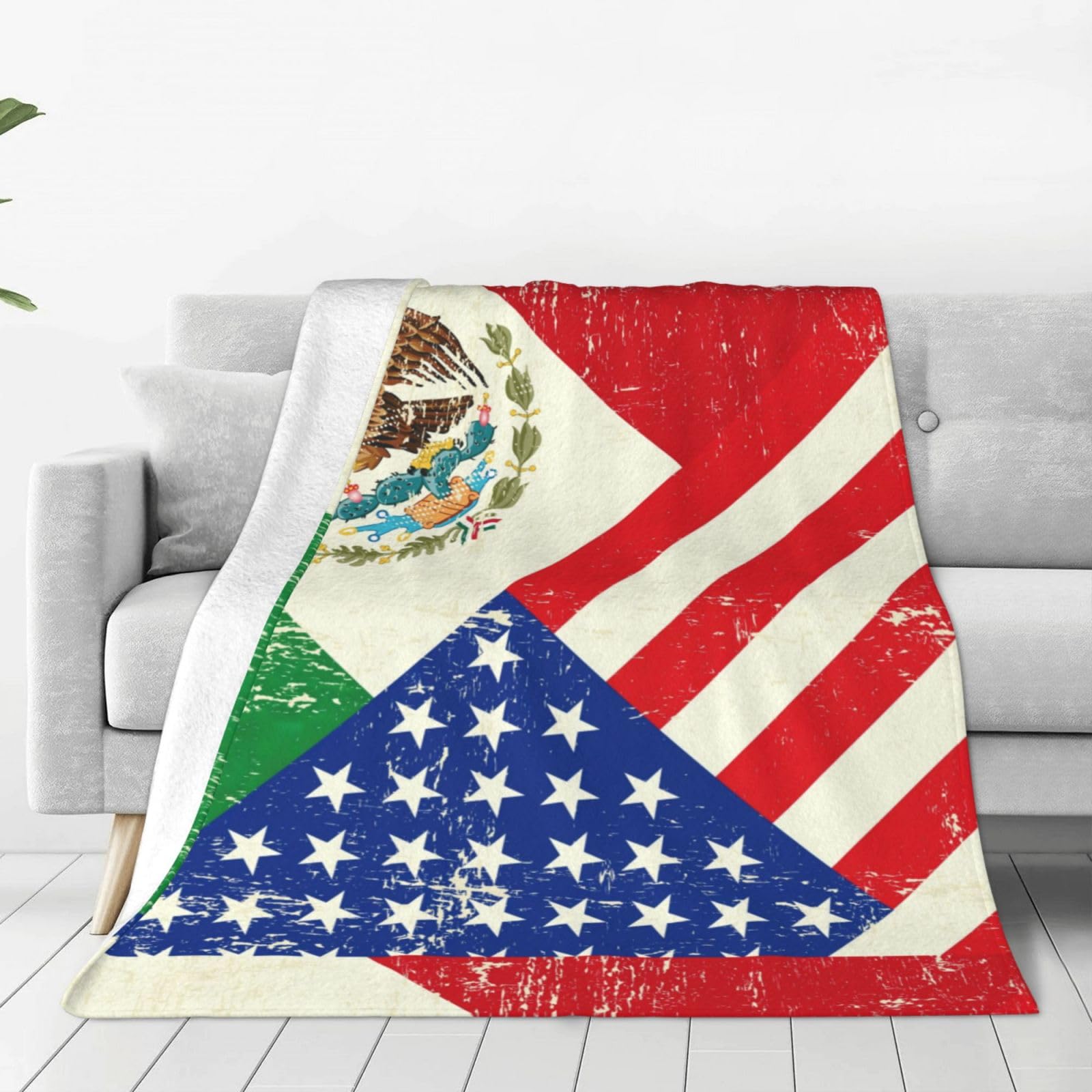 Couverture mexicaine américaine en flanelle douce : cadeau idéal de salon