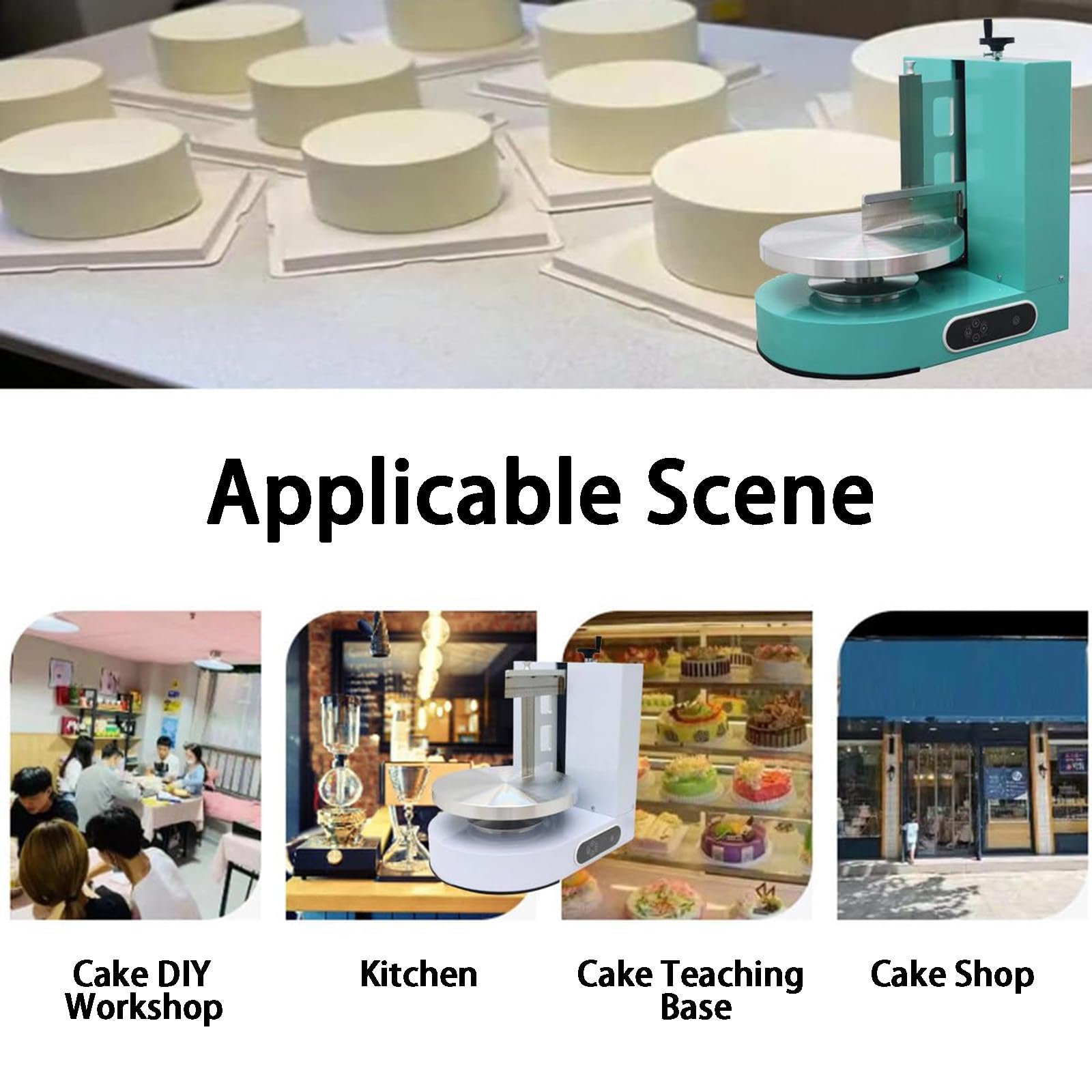 Elektrische Tortendekoration Maschine, 4-12 Zoll Torten Buttercreme Streichmaschine, Professionelle Tortenguss Maschine mit 304 Edelstahlspatel, Elektronische Tasten,Pink