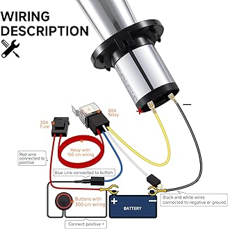 Ooga Horn 12V Kit, Antique Classic Car Hot Rod Aooga Ahooga Horn with Button, Banhao OOGA Funny Vintage Fashion Old Style for Truck Golf Cart Car