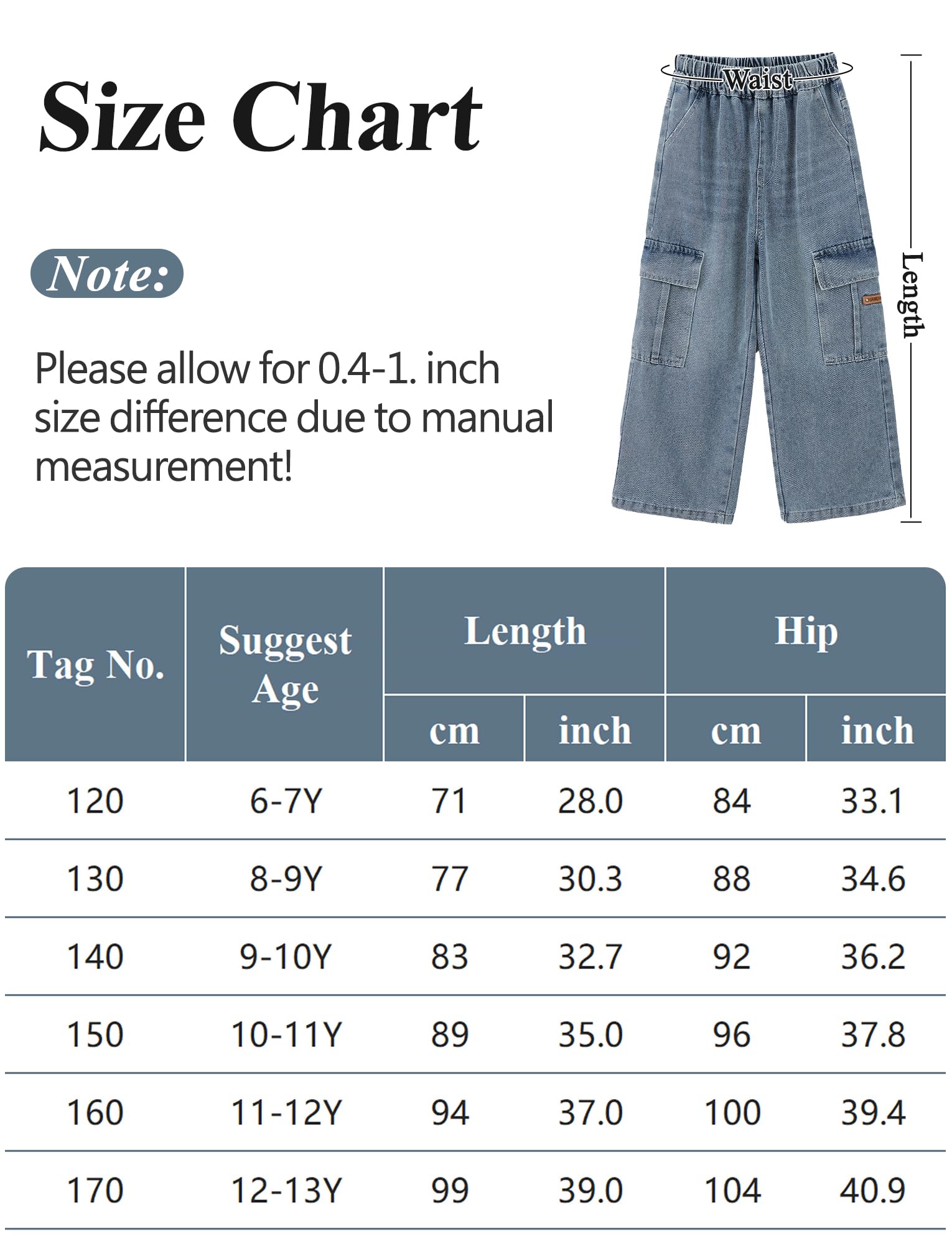 Happy Cherry - Baggy Jeans chłopięce szerokie spodnie dżinsowe chłopięce Y2K Streetwear Spodnie dziecięce Nastolatek Hip Hop Streetwear Casual na lato Wiosna Jesień Zima - 110-164