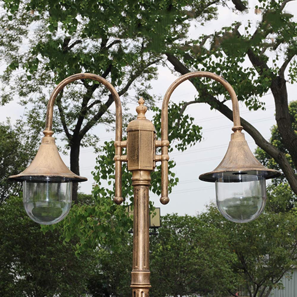 Creative High Pole Patio Landscape Street Light Black Aluminum Glass Waterproof Column Lamp Lawn Park Villa Post Lights European Outdoor View Road Lamp For Path Park Pool Terrace Floor Lamp With