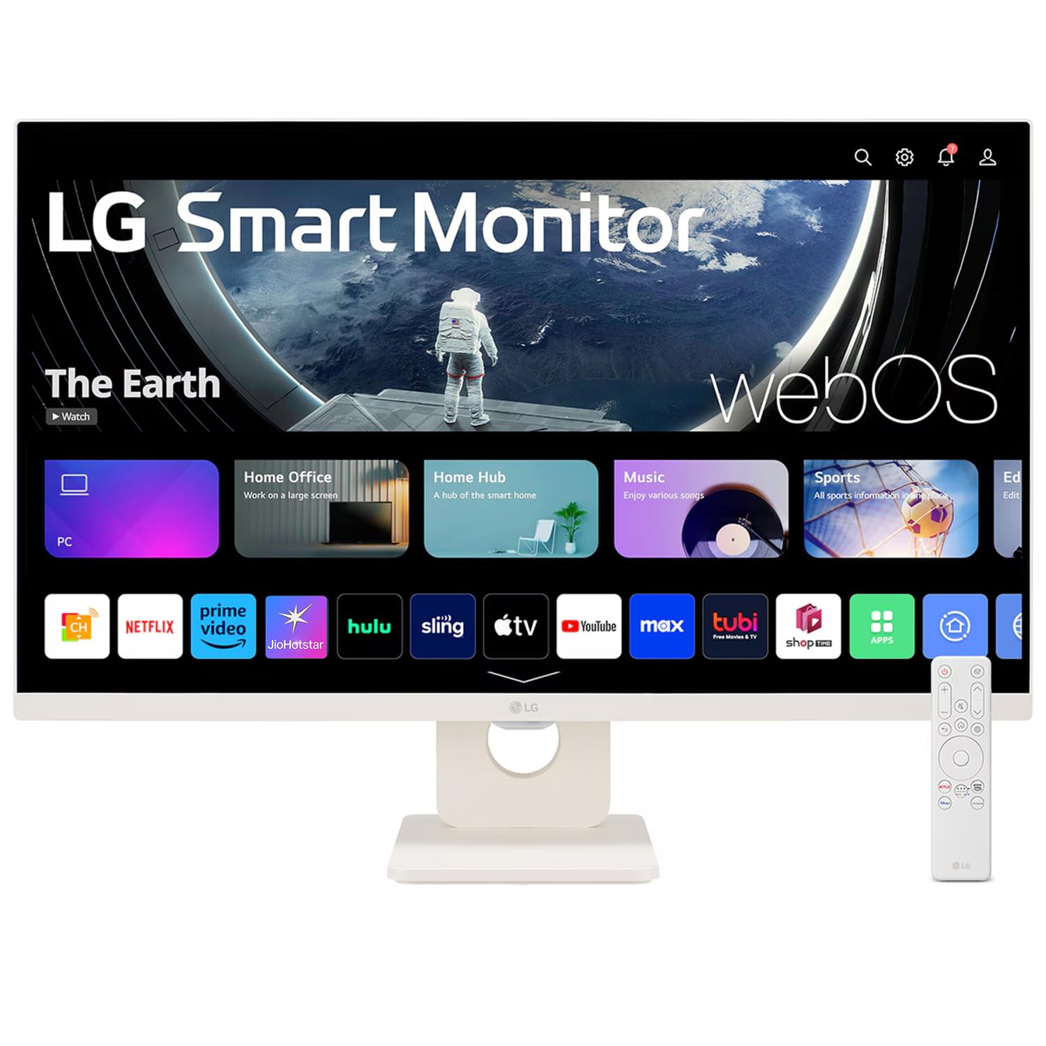LG 27U511SA 68.58 cm (27 Inch) Full HD (1920x1080) IPS Smart Monitor with webOS, 100Hz, Wi-Fi, Bluetooth, Miracast, AirPlay2, Speakers, HDMI, USB-A, Slim Stand, 3-Side Virtually Borderless, (White) — Amazon image 12
